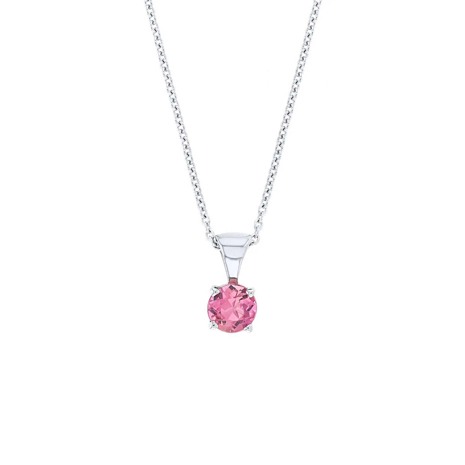 14K 0.70ct Pink Tourmaline Solitaire Pendant
