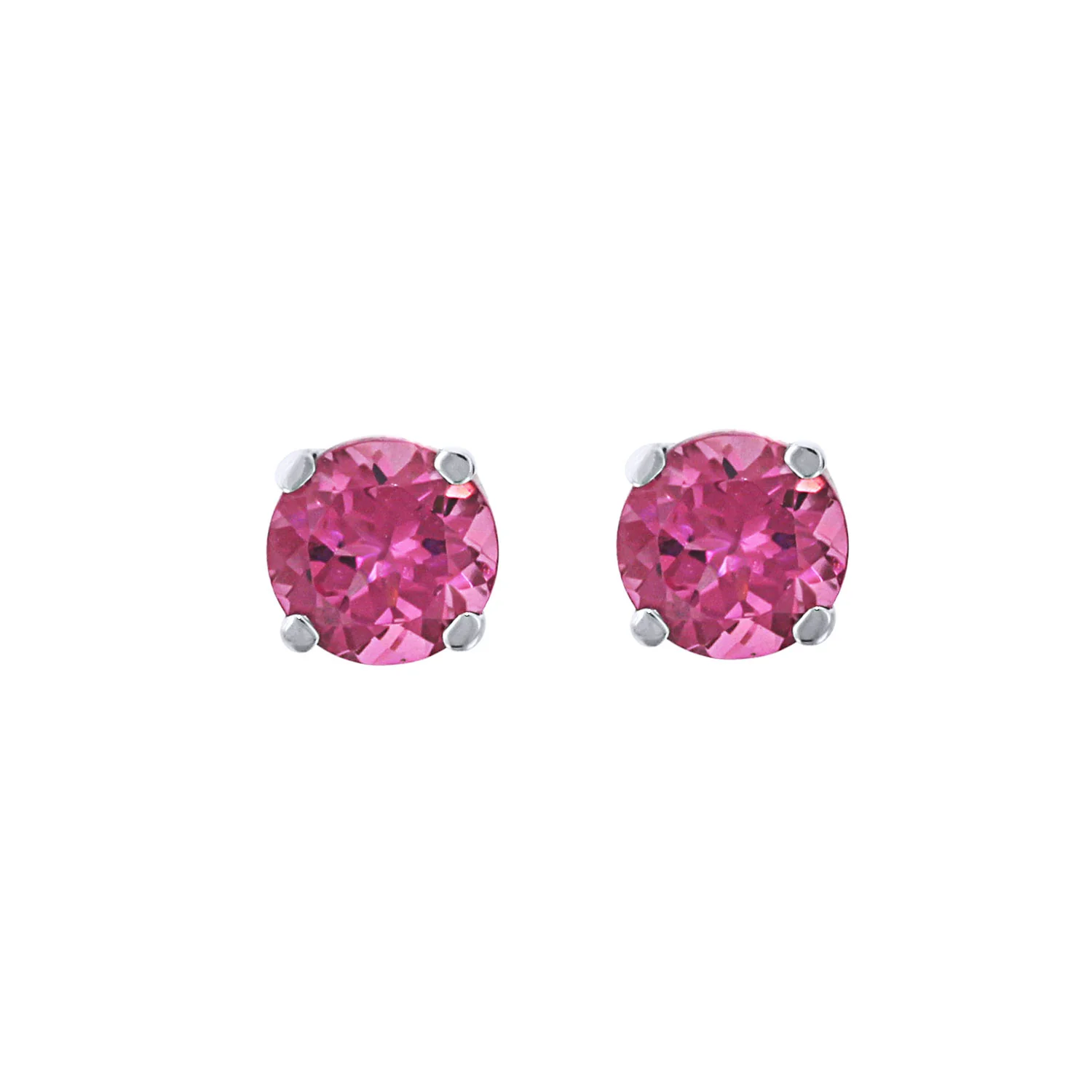 14K 0.96 CTW Pink Tourmaline Solitaire Stud Earrings