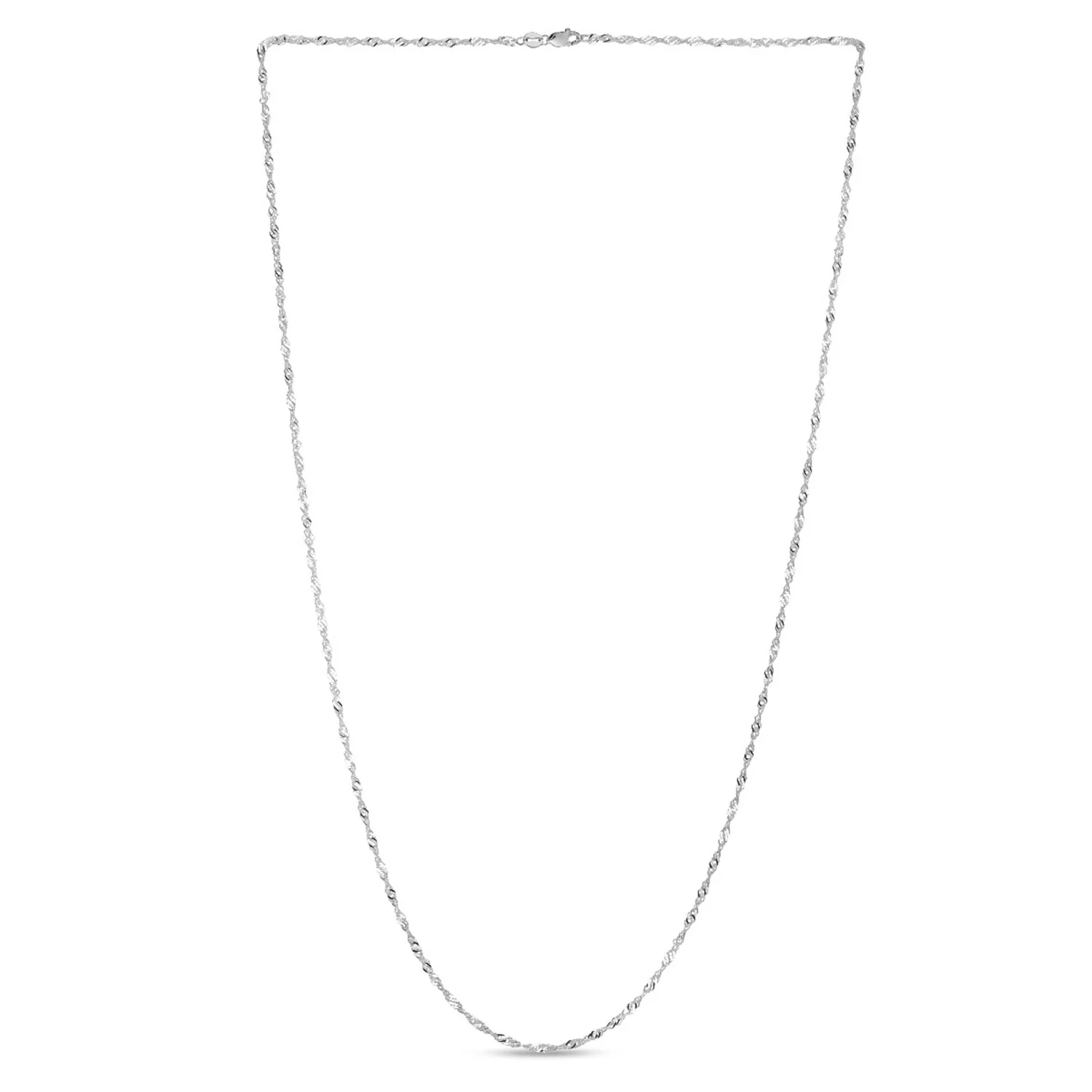 14K White 1.7MM 20 Inch Singapore Chain - Image 3