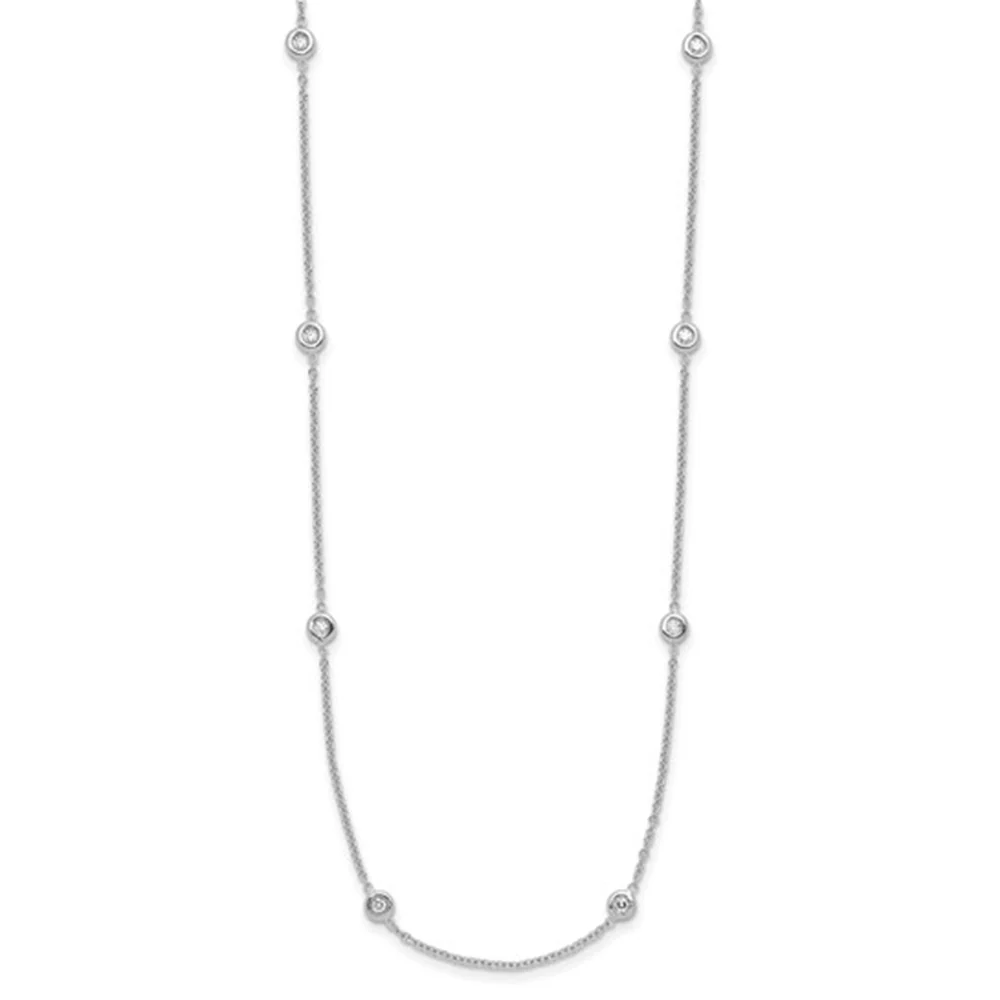 14K White Gold 0.30 CTW Diamond DBY Necklace - Image 2