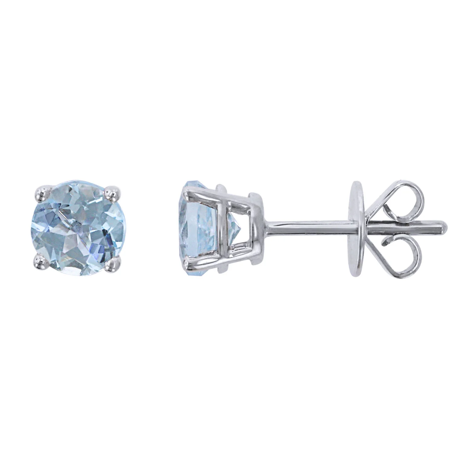 14K Aquamarine Stud Earrings - 0.90ctw - Image 2