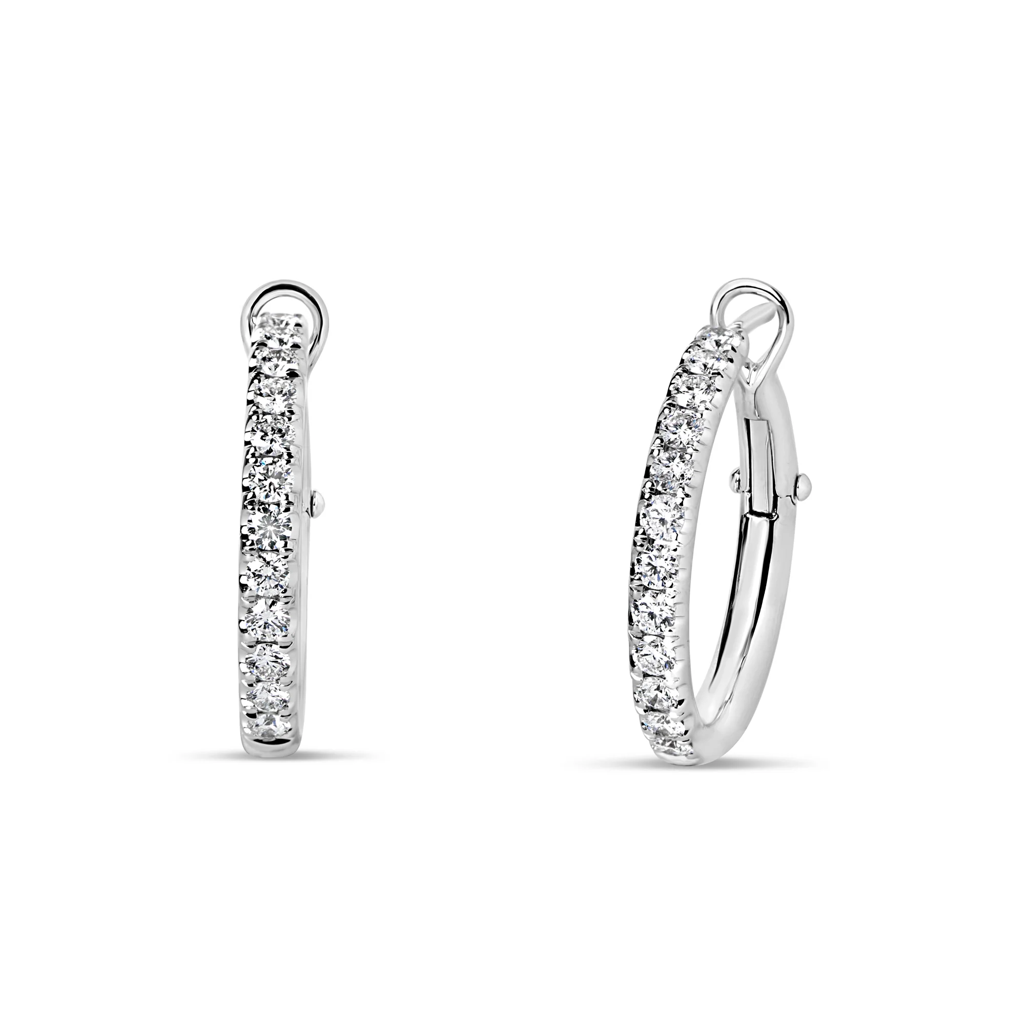 14K 1.12 CTW Diamond Hoop Earrings