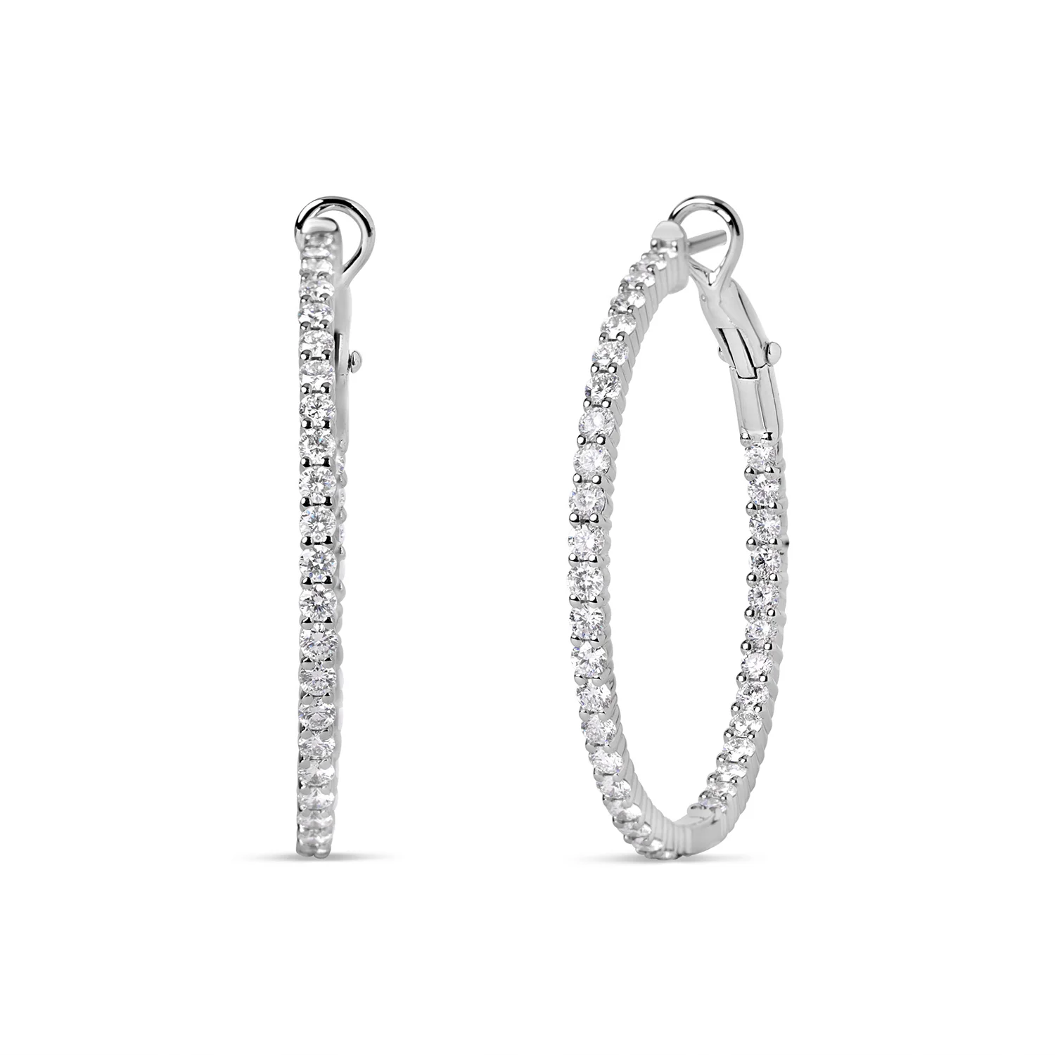 14K 1.75 CTW Diamond Inside-Out Hoop Earrings