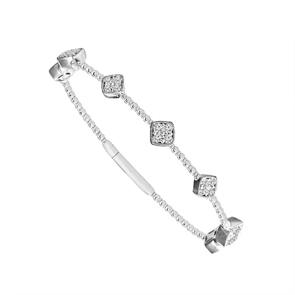 14K & Titanium Wire Diamond Bangle