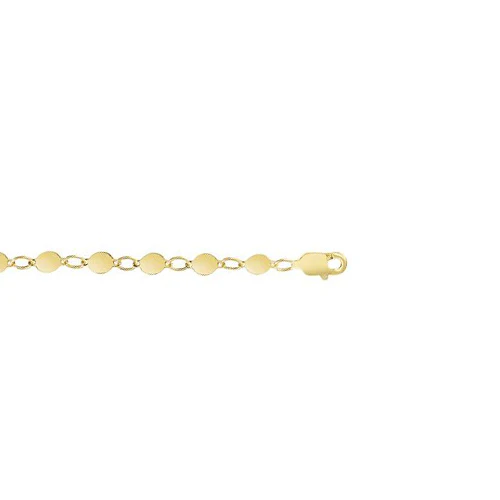 14K Yellow Gold 4MM Round Mirror Chain Necklace