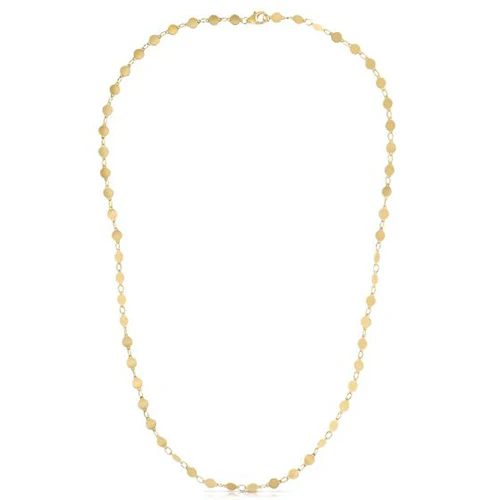 14K Yellow Gold 4MM Round Mirror Chain Necklace - Image 2