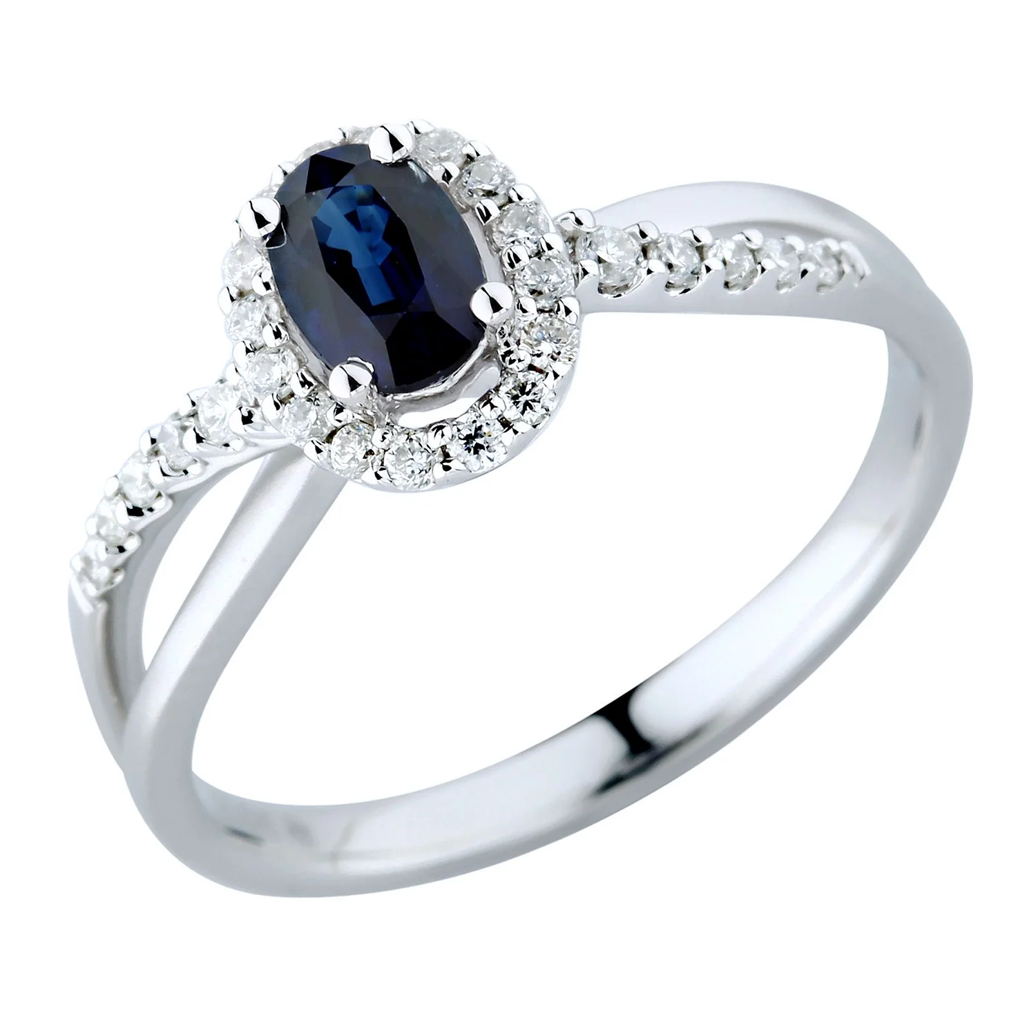 18K 0.88 Carat Sapphire and Diamond Ring