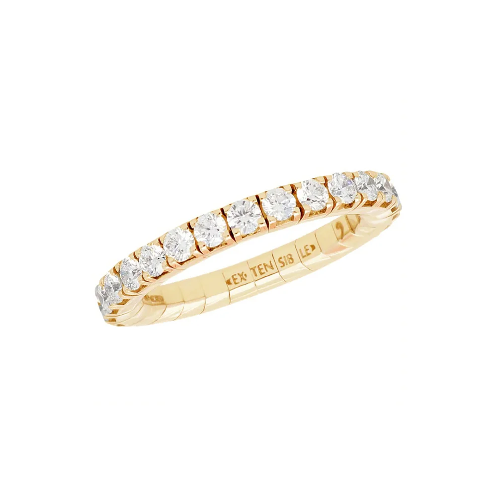 18K Yellow Gold 1.68 CTW Diamond Eternity Stretch Band