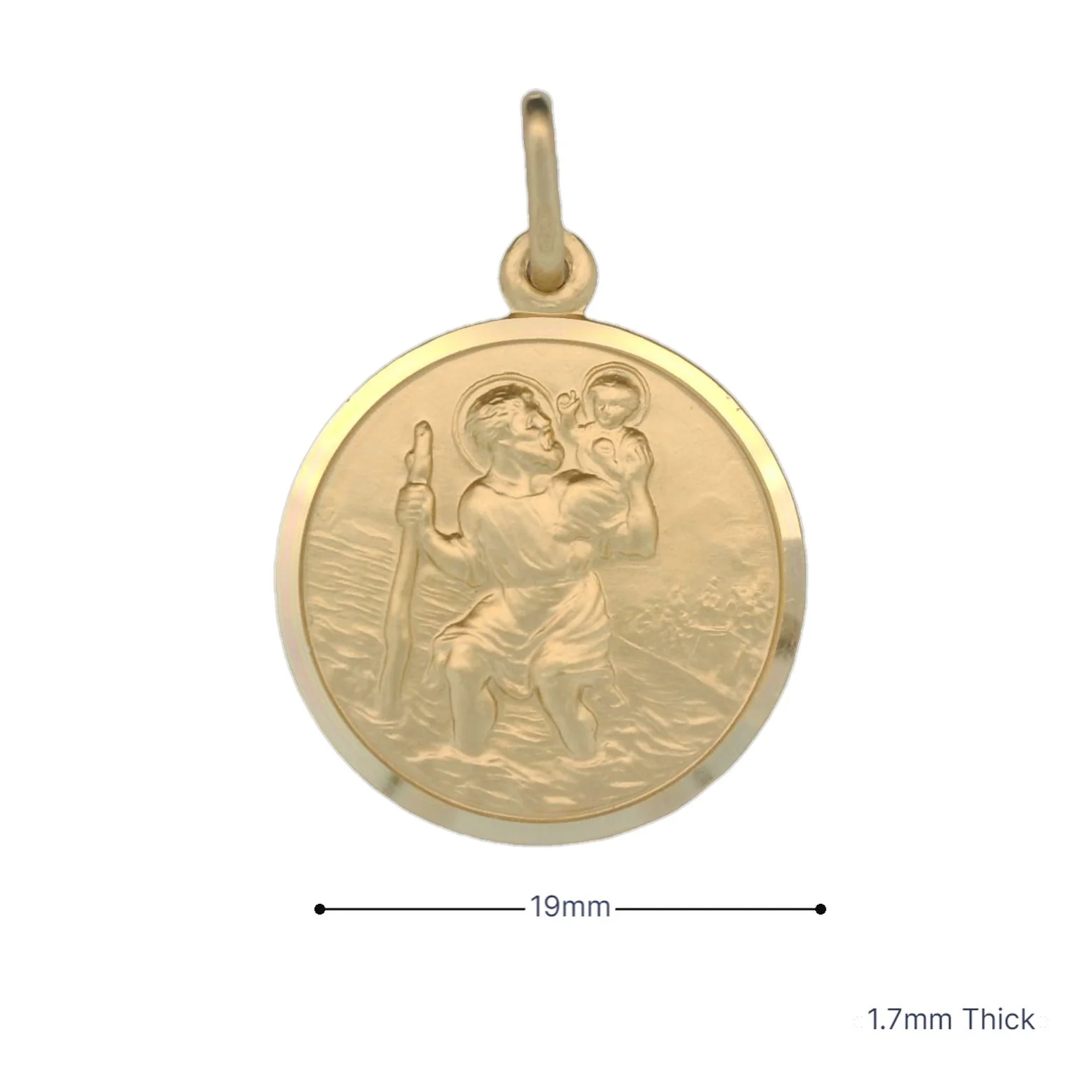 Italian 18K Coined St. Christopher Medal - 19MM - Image 3