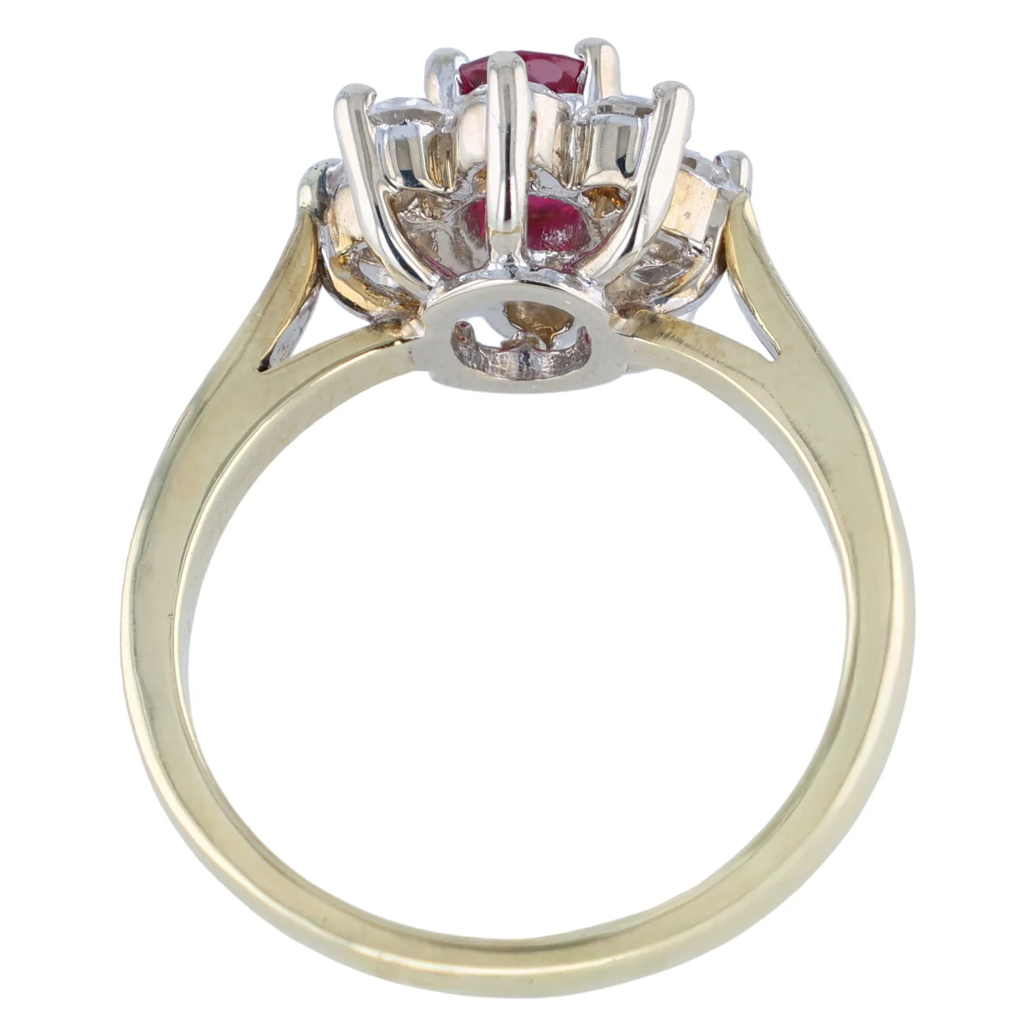18K 1.02ct Ruby and Diamond Halo Ring - Image 3