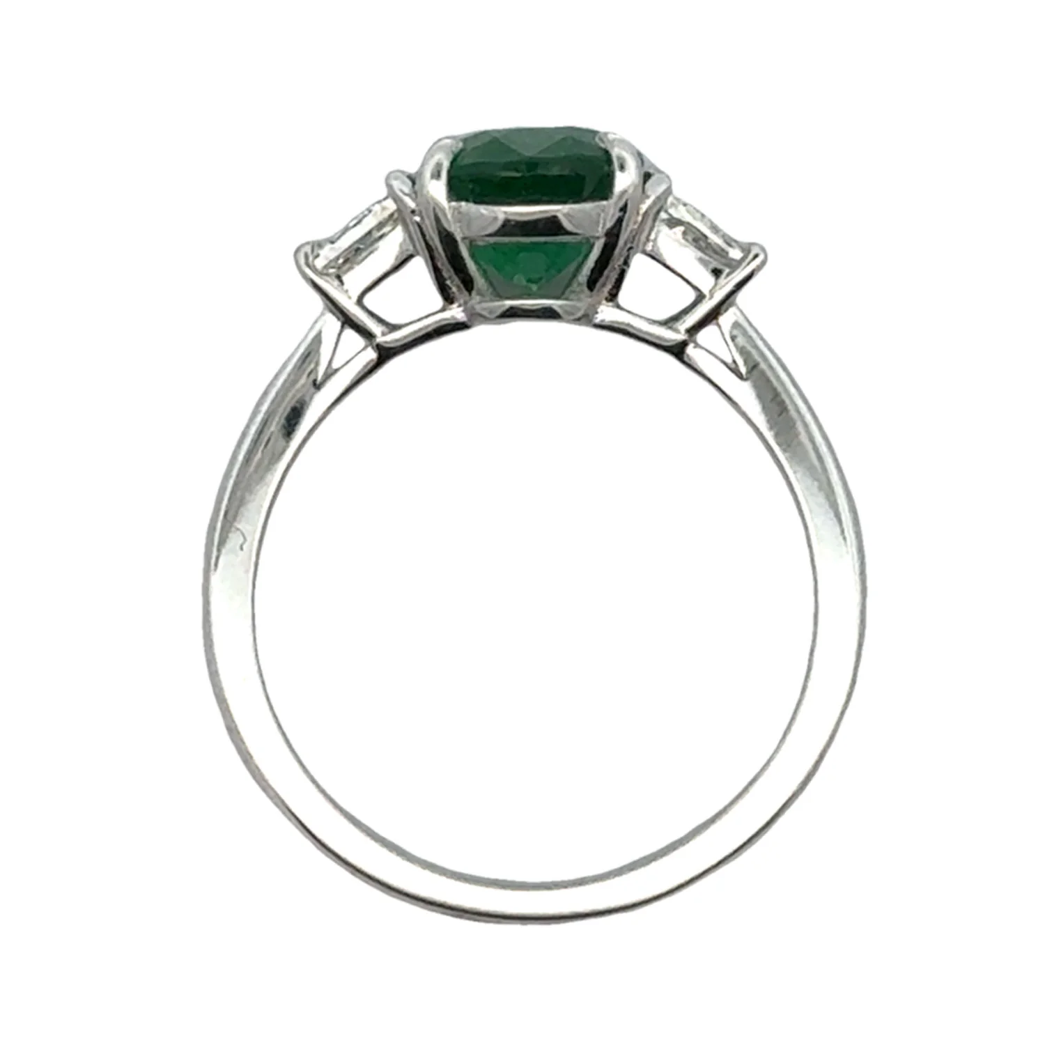 18K 1.95ct Emerald and 0.62 CTW Diamond Three Stone Ring - Image 3