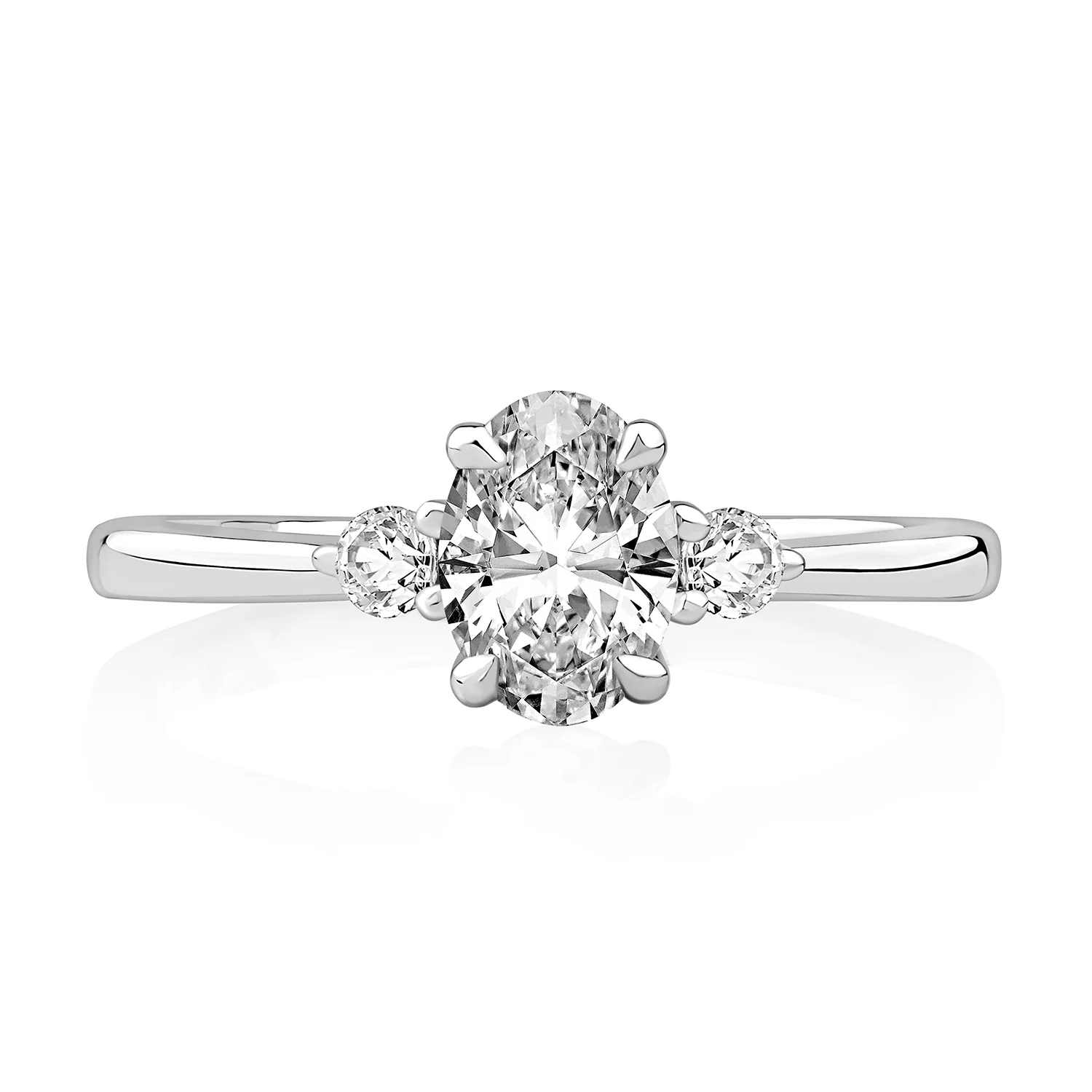 A.JAFFE 14K Diamond Three-Stone Engagement Ring