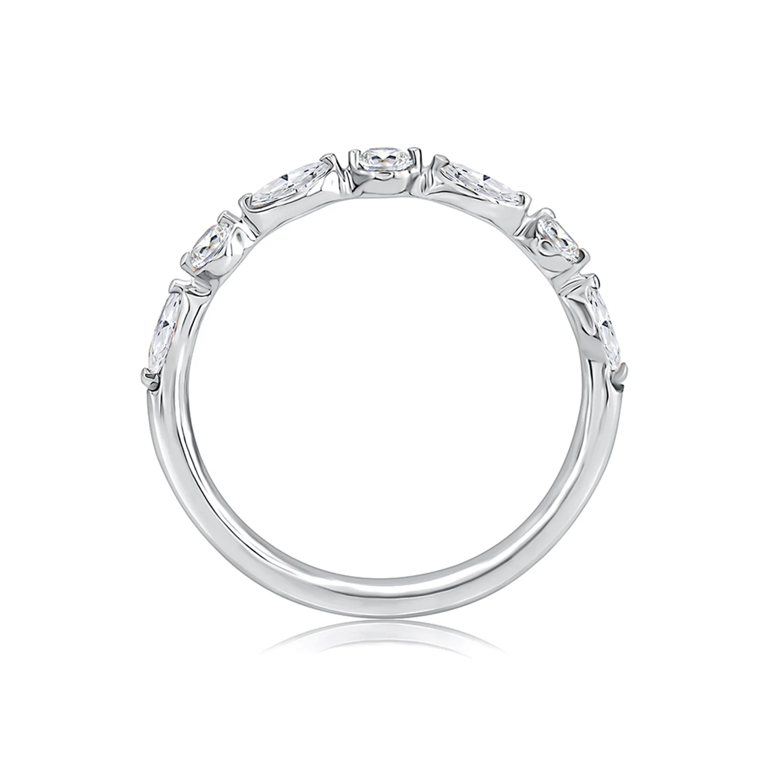 A.JAFFE Alternating Diamond Wedding Band - Image 2