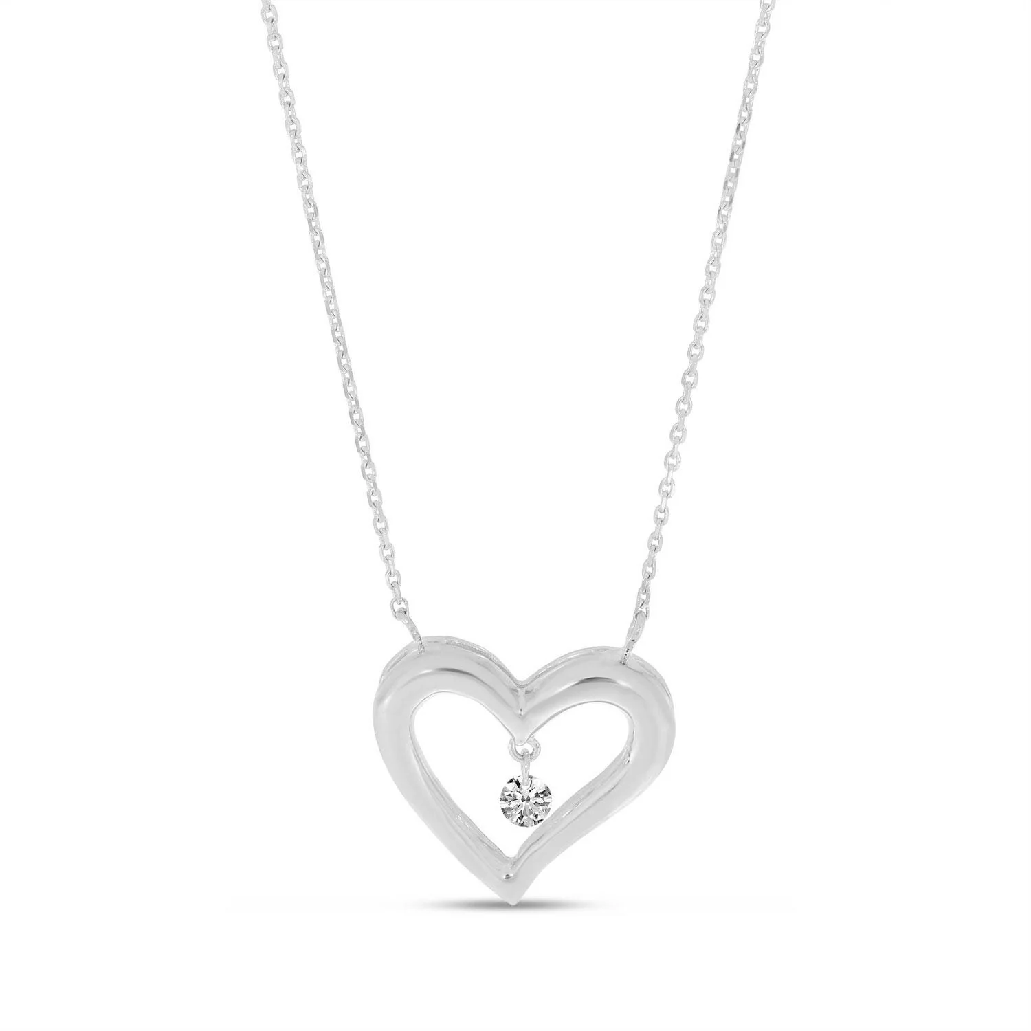 Brevani 14K Diamond Open Heart Necklace