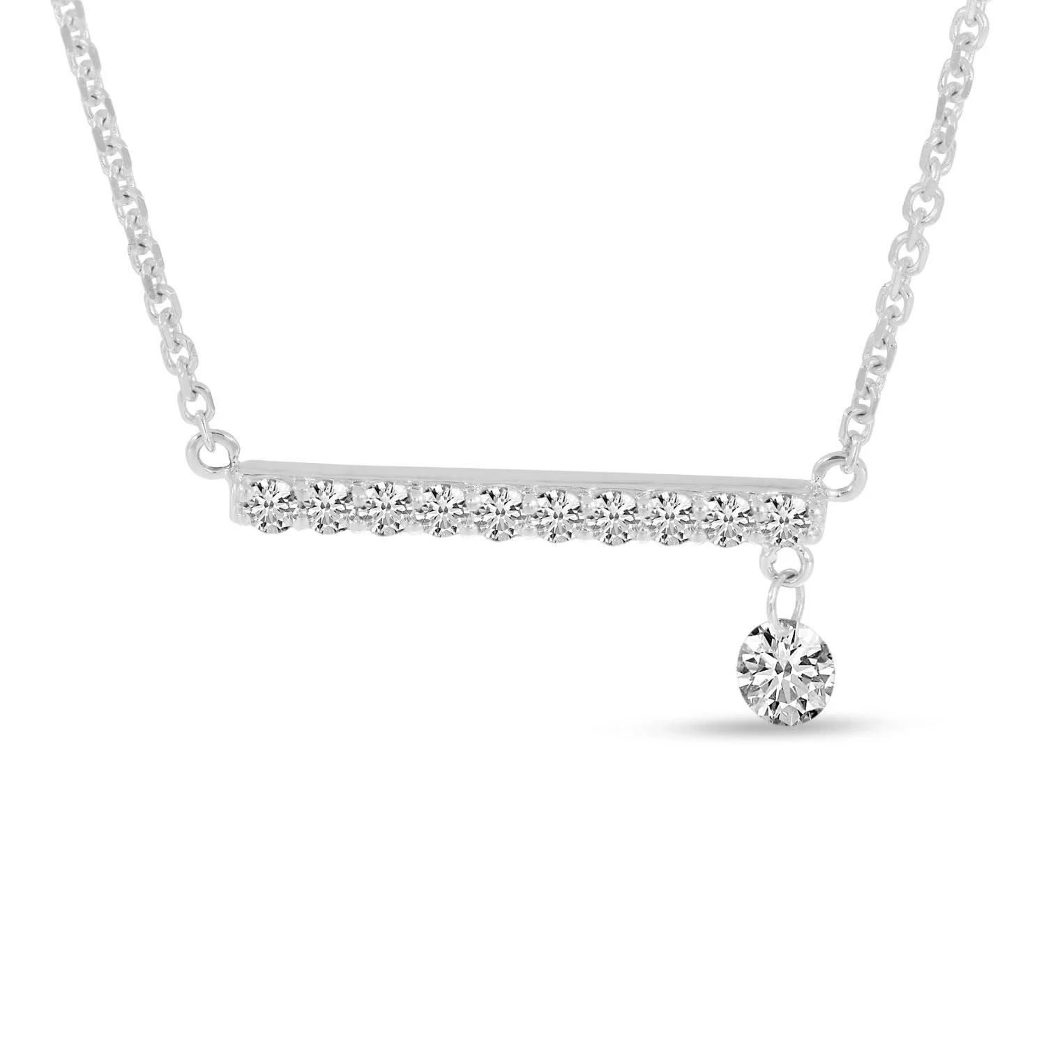 Brevani 14K Dashing Diamonds Diamond Bar Necklace