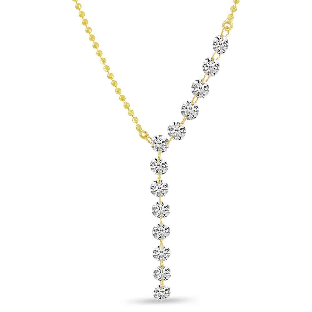 Brevani Dashing Diamonds Diamond Asymmetrical Lariat Necklace