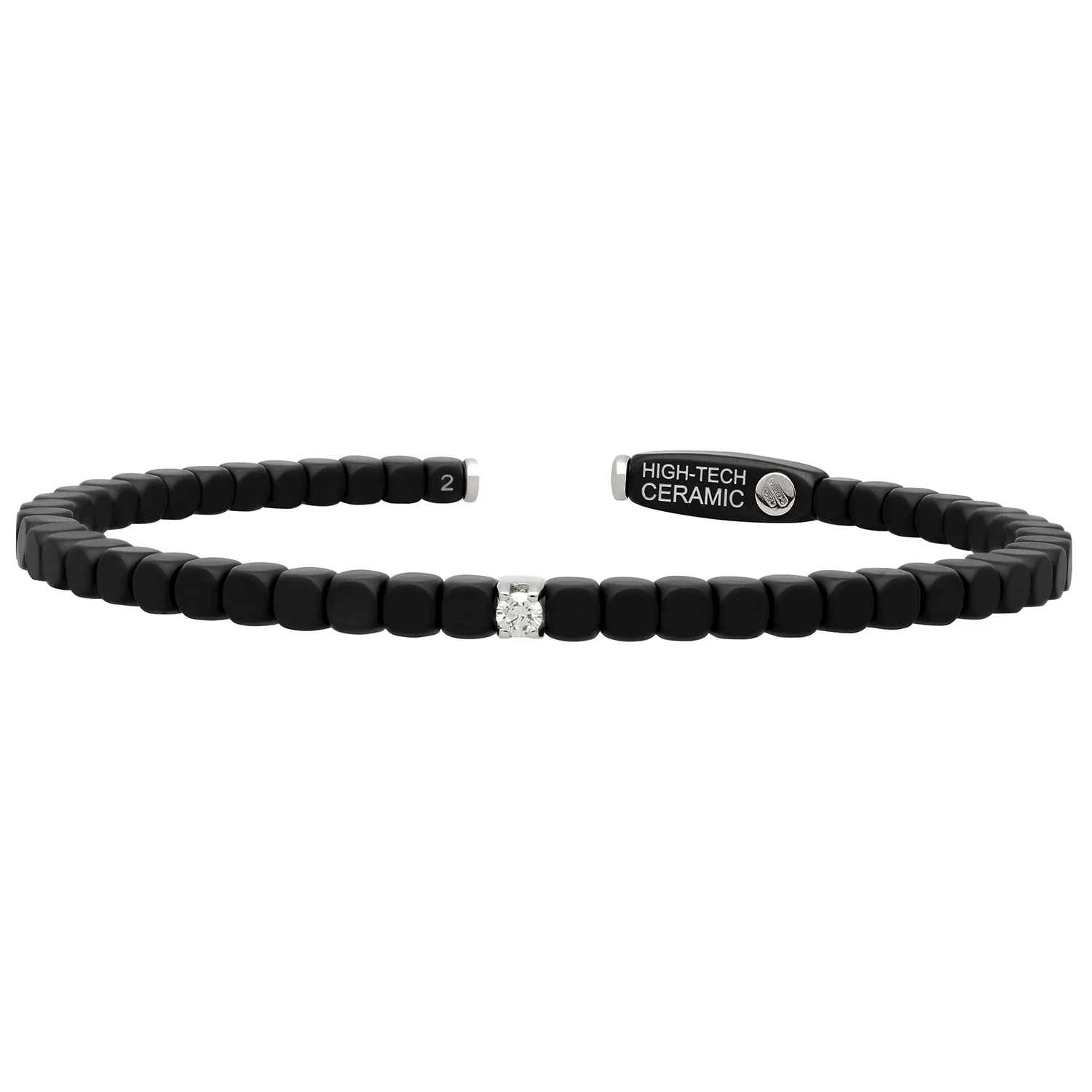 Demeglio 18K Black Ceramic Diamond Cuff Bracelet