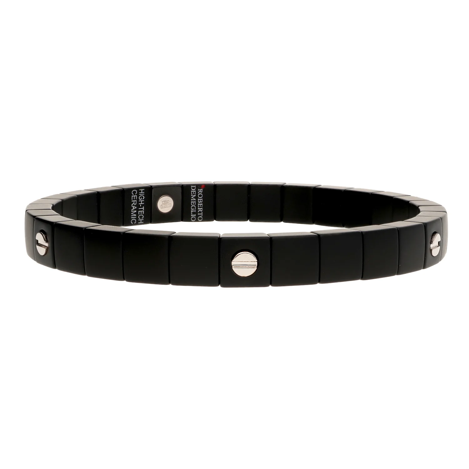 Demeglio 18K Scacco Vite Matte Black Ceramic Bracelet