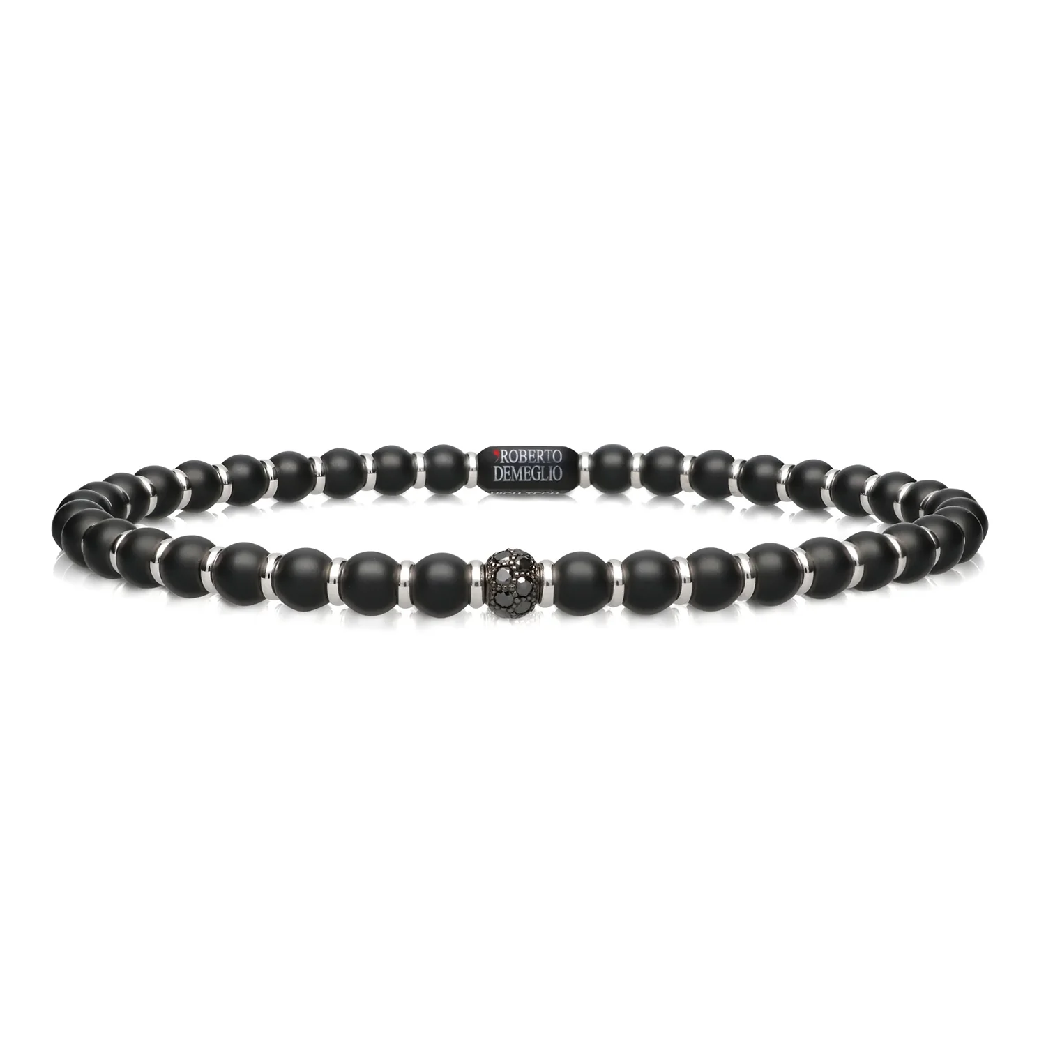 Demeglio 18K Sfera Black Ceramic Black Diamond Bracelet - XL
