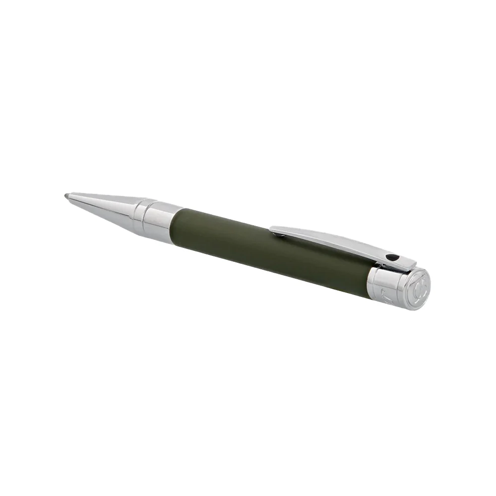 Dupont D-Initial Matte Khaki and Chrome Ballpoint Pen 265226 - Image 3
