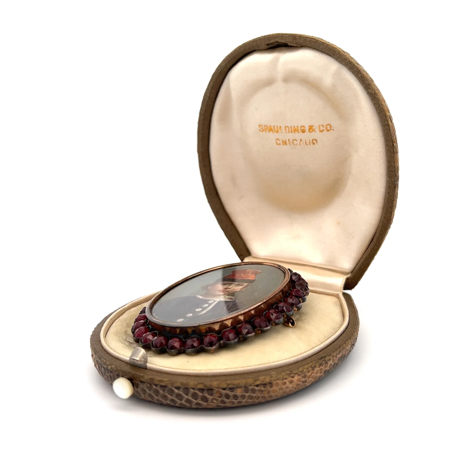 Estate 14K Yellow Gold Vintage Portrait Brooch Circa 1852 - Image 3