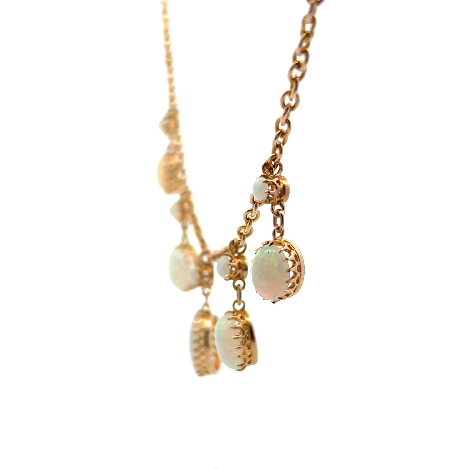 Estate 15K Yellow Gold Opal Necklace - Image 2