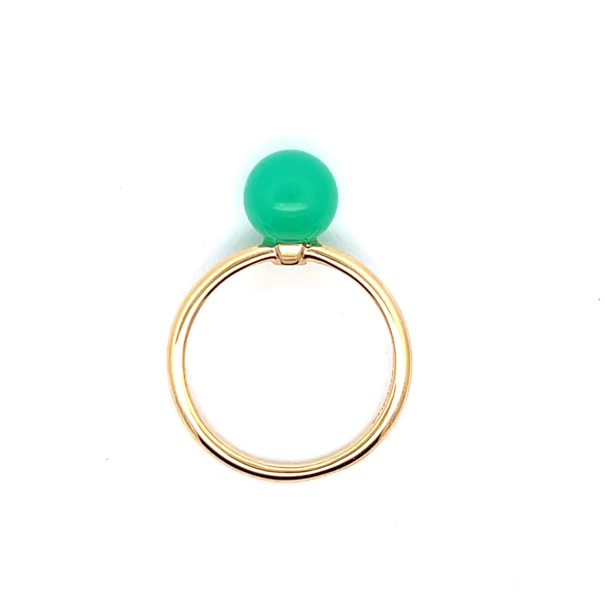 Estate 18K Tiffany & Co. Hardware Chrysophase Ring - Image 3