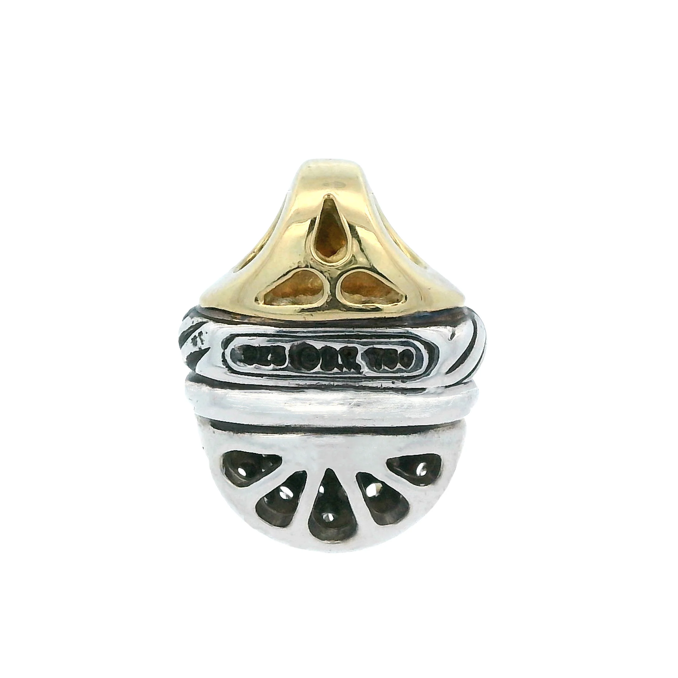 Estate 18K & Sterling Silver David Yurman Diamond Acorn Pendant - Image 2