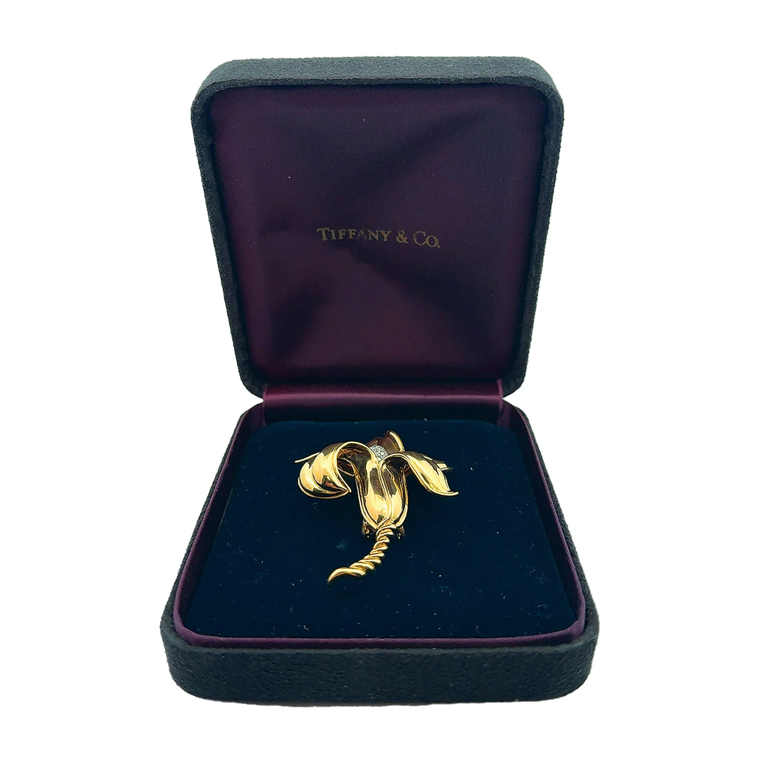 Estate Tiffany & Co. 18K & Platinum Diamond Flower Brooch - Image 3
