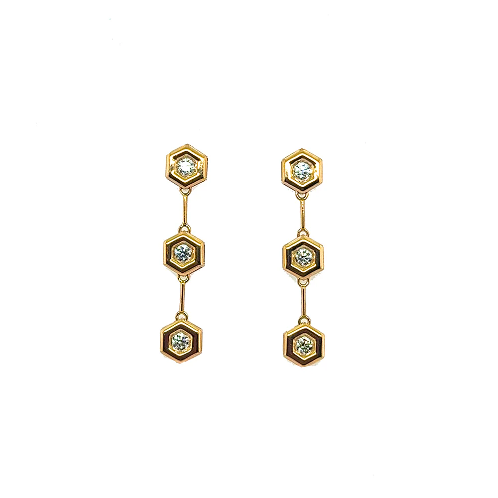 Gumuchian 18K B Collection Diamond Stiletto Drop Earrings