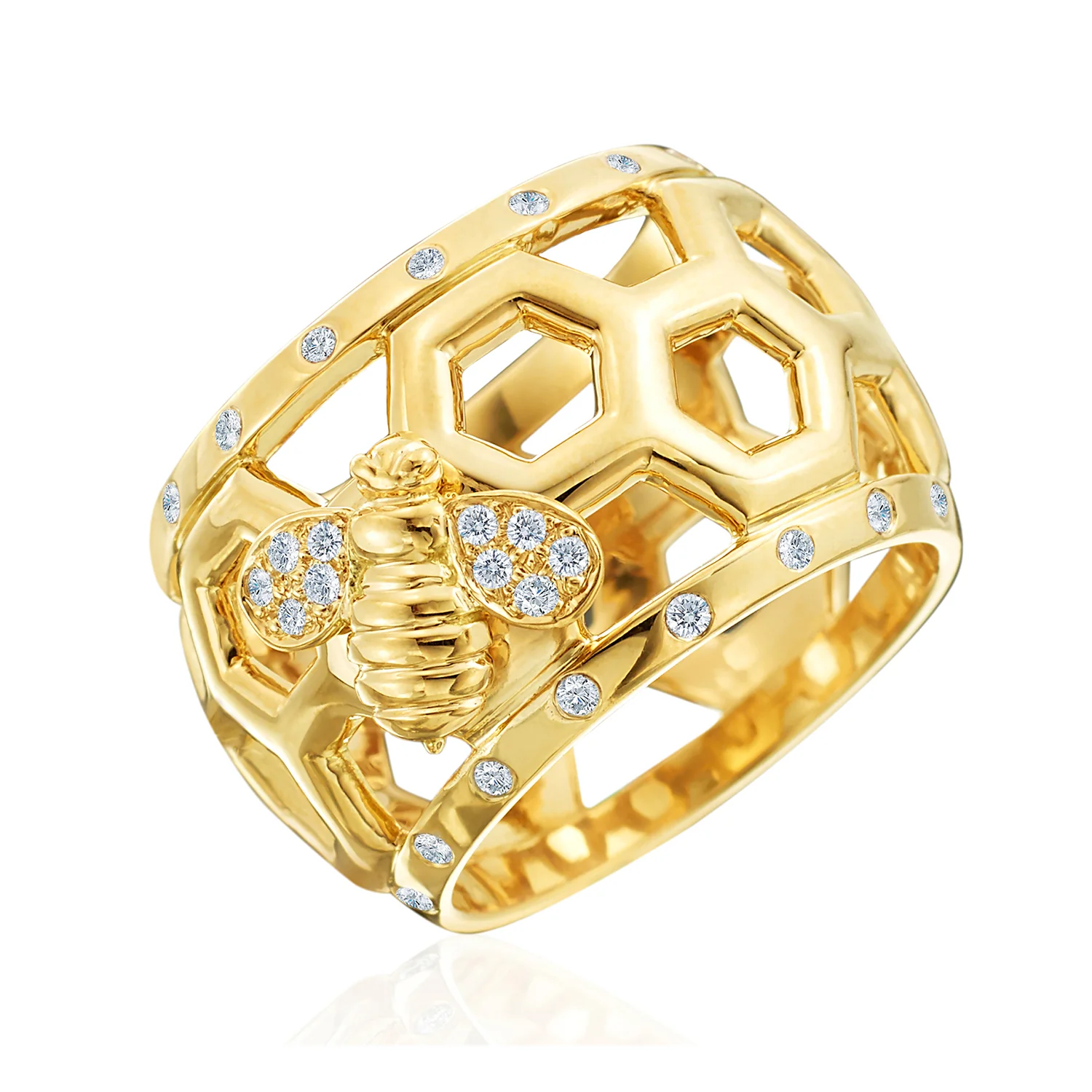 Gumuchian 18K Diamond B Dome Ring