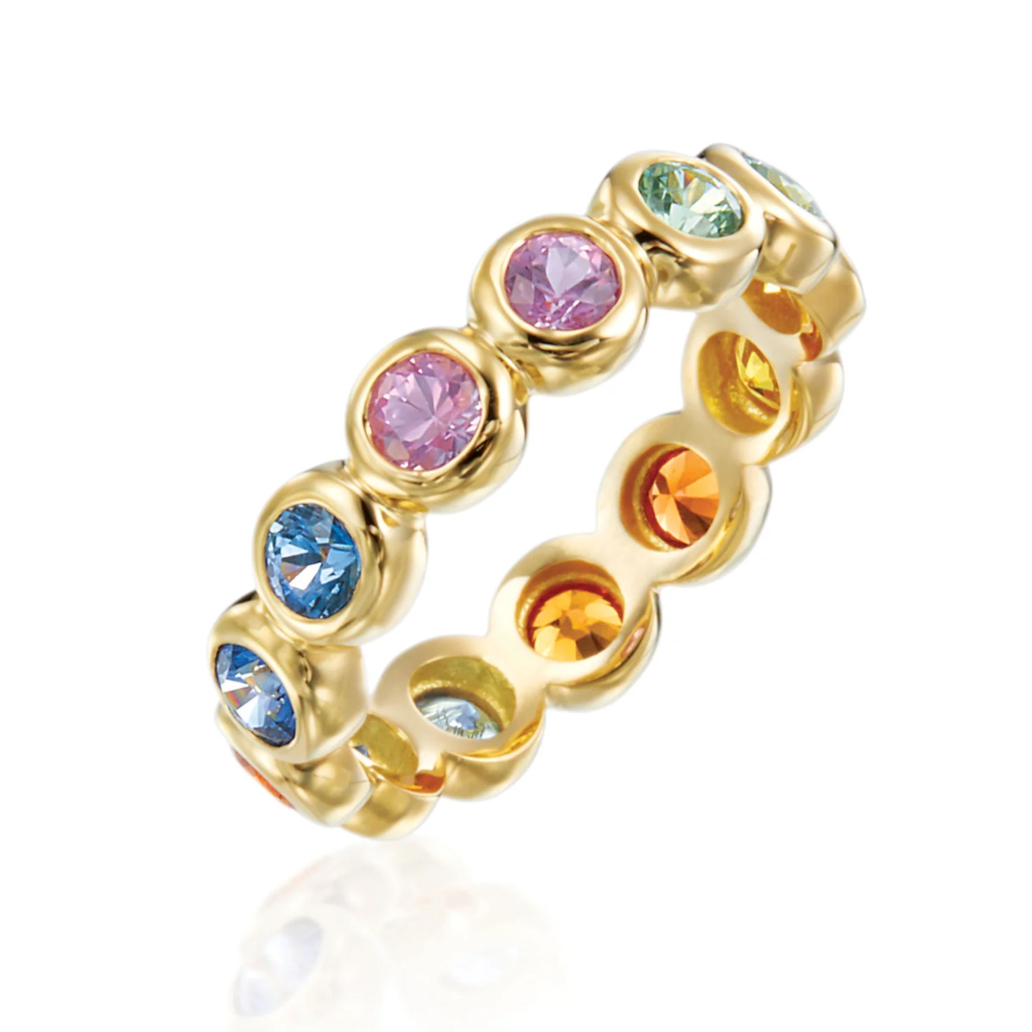 Gumuchian 18K Rainbow Sapphire Eternity Band