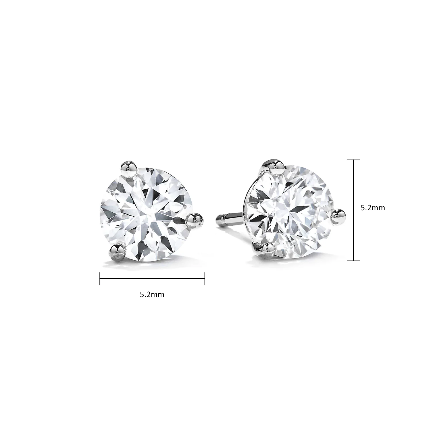 Hearts On Fire 18K 3-Prong Diamond Stud Earrings - 1.04ctw - Image 4