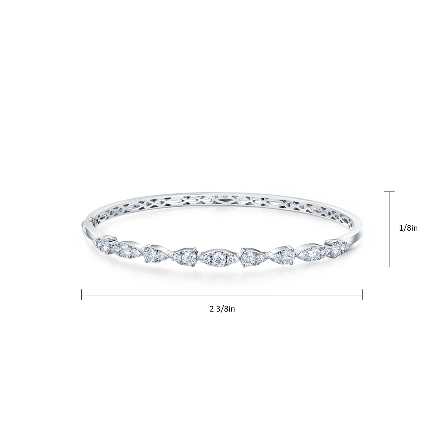 Hearts On Fire 18K Aerial Dewdrop Diamond Bangle - Medium - Image 5