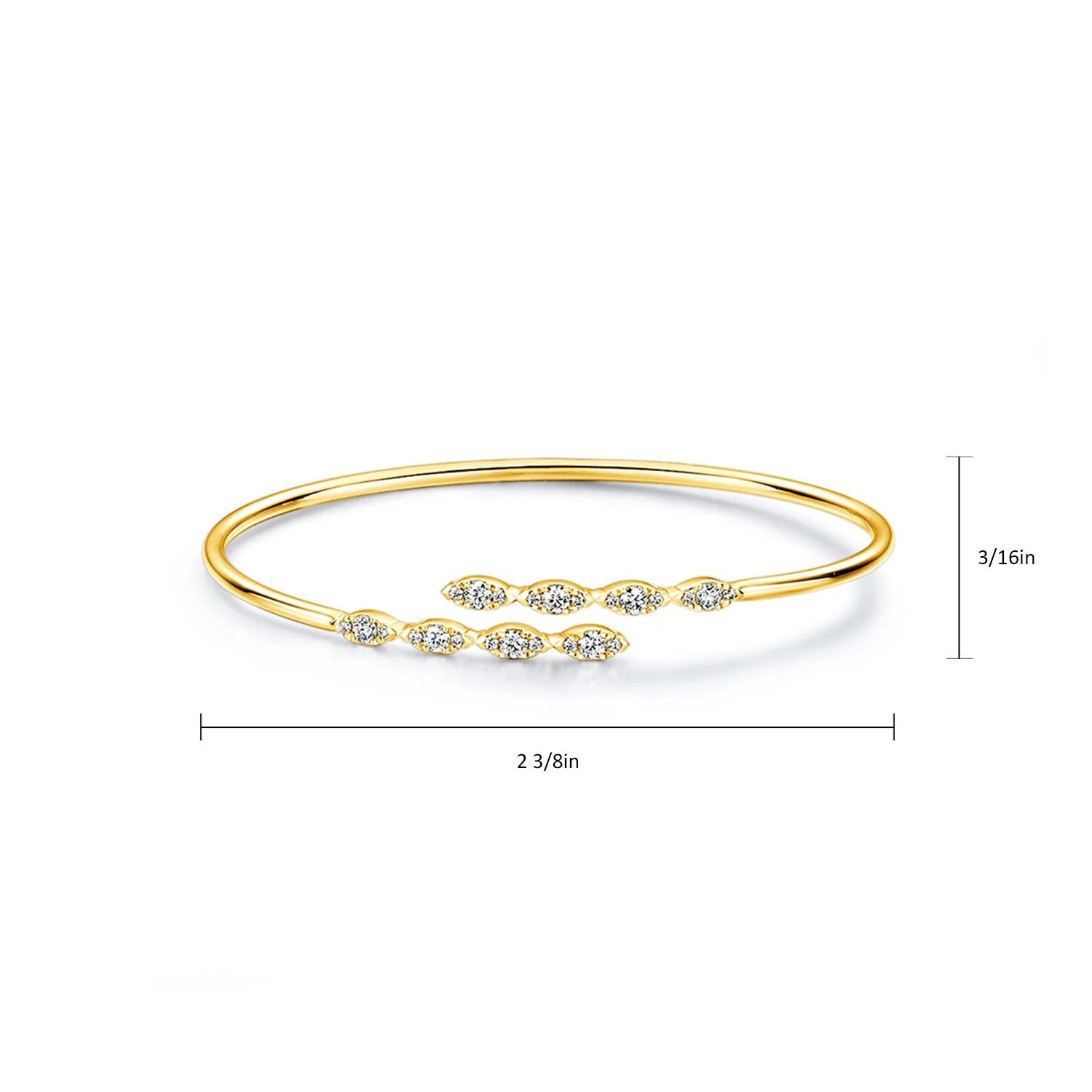 Hearts On Fire 18K Aerial Marquise Diamond Flexi Bangle - Image 5