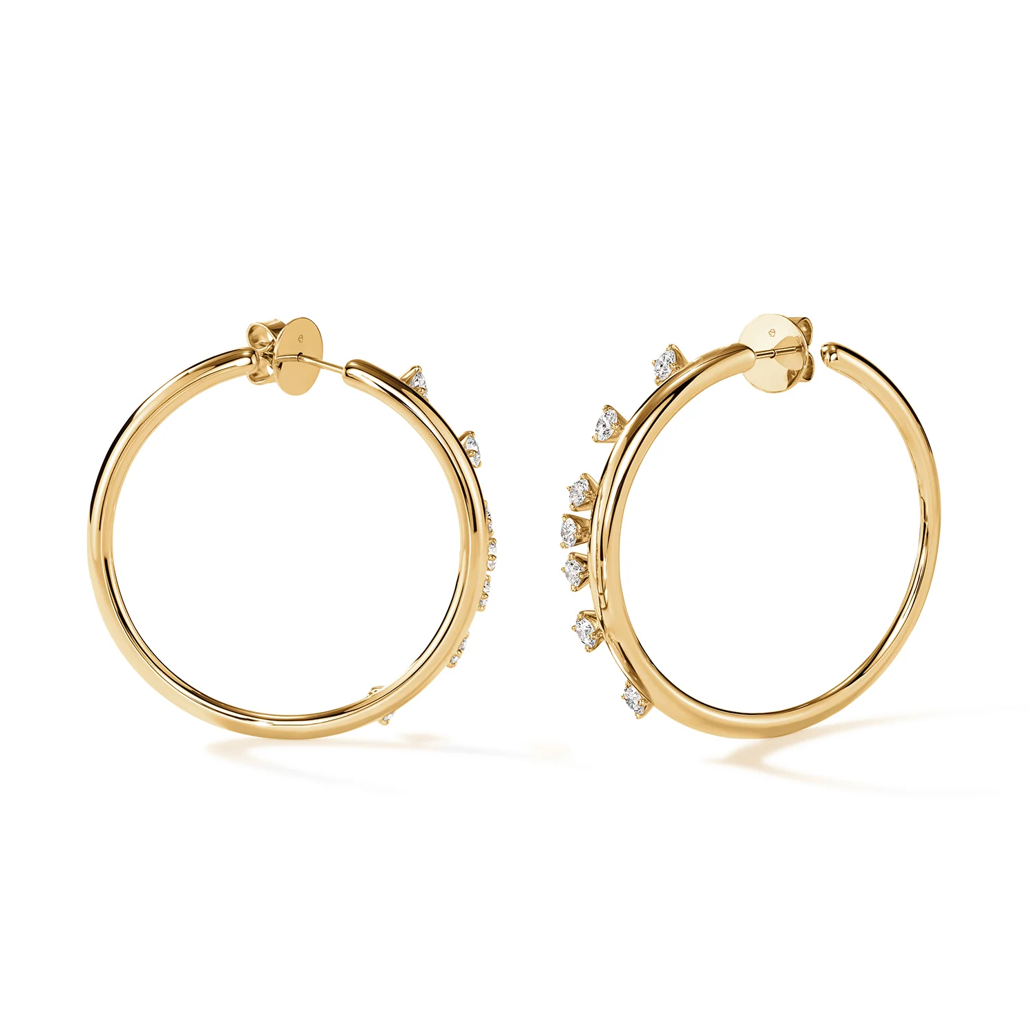 Hearts On Fire 18K Barre Floating Diamond Hoop Earrings - Medium - Image 2