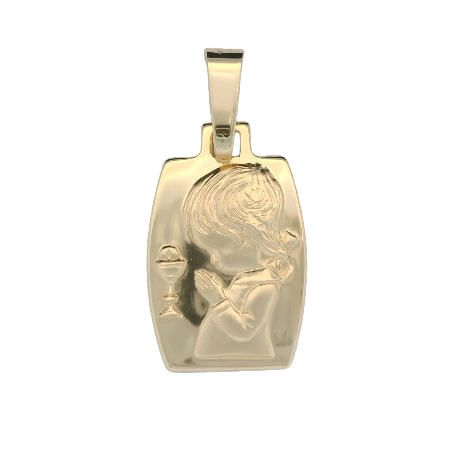 Italian 18K First Communion Girl with Chalice Pendant