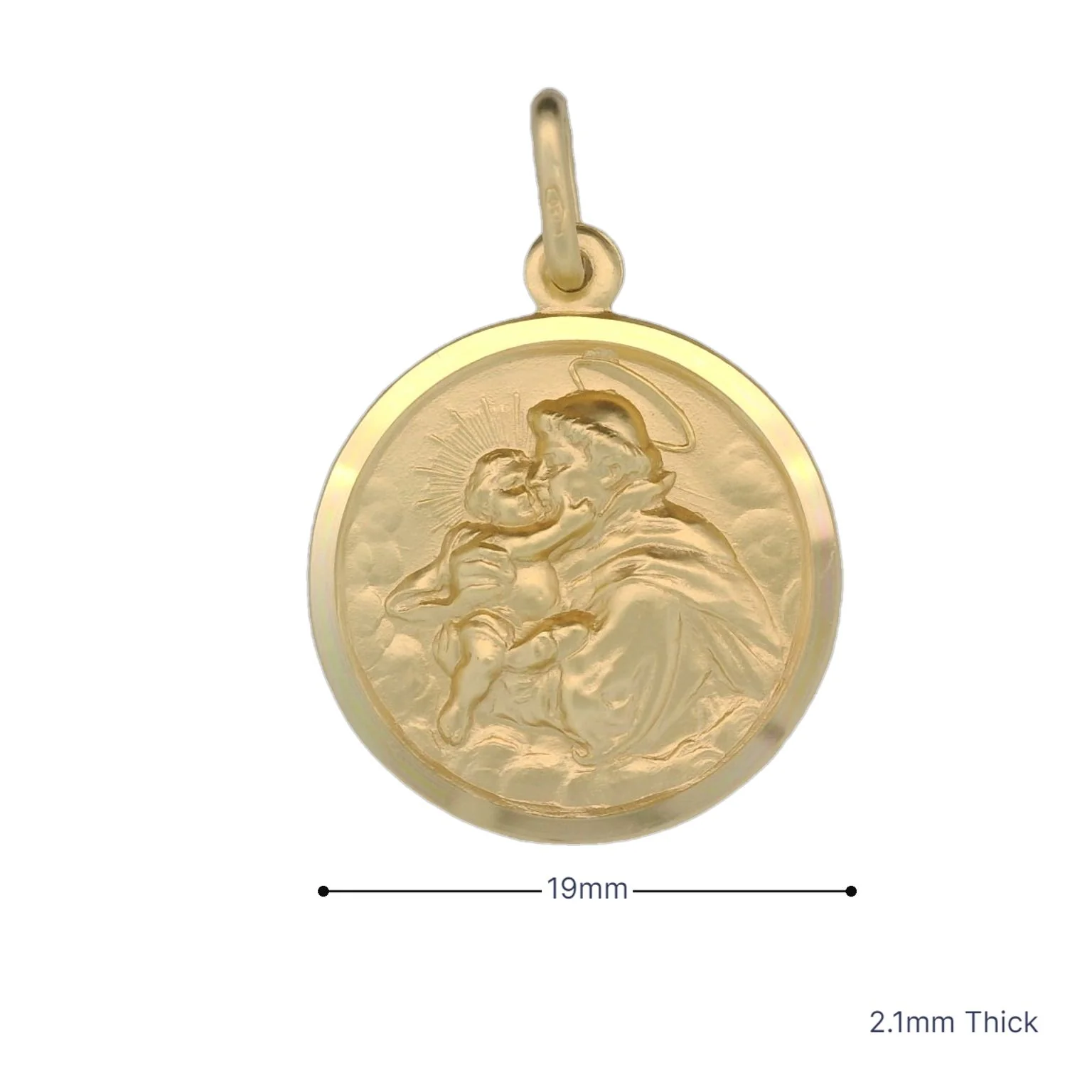 Italian 18K Coined St. Anthony Medal - 19MM - Image 3