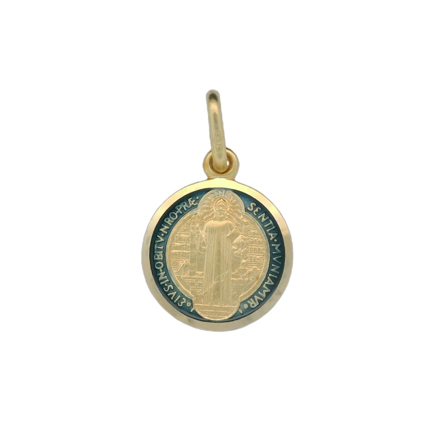 Italian 18K Coined St. Benedict Medal - 13MM