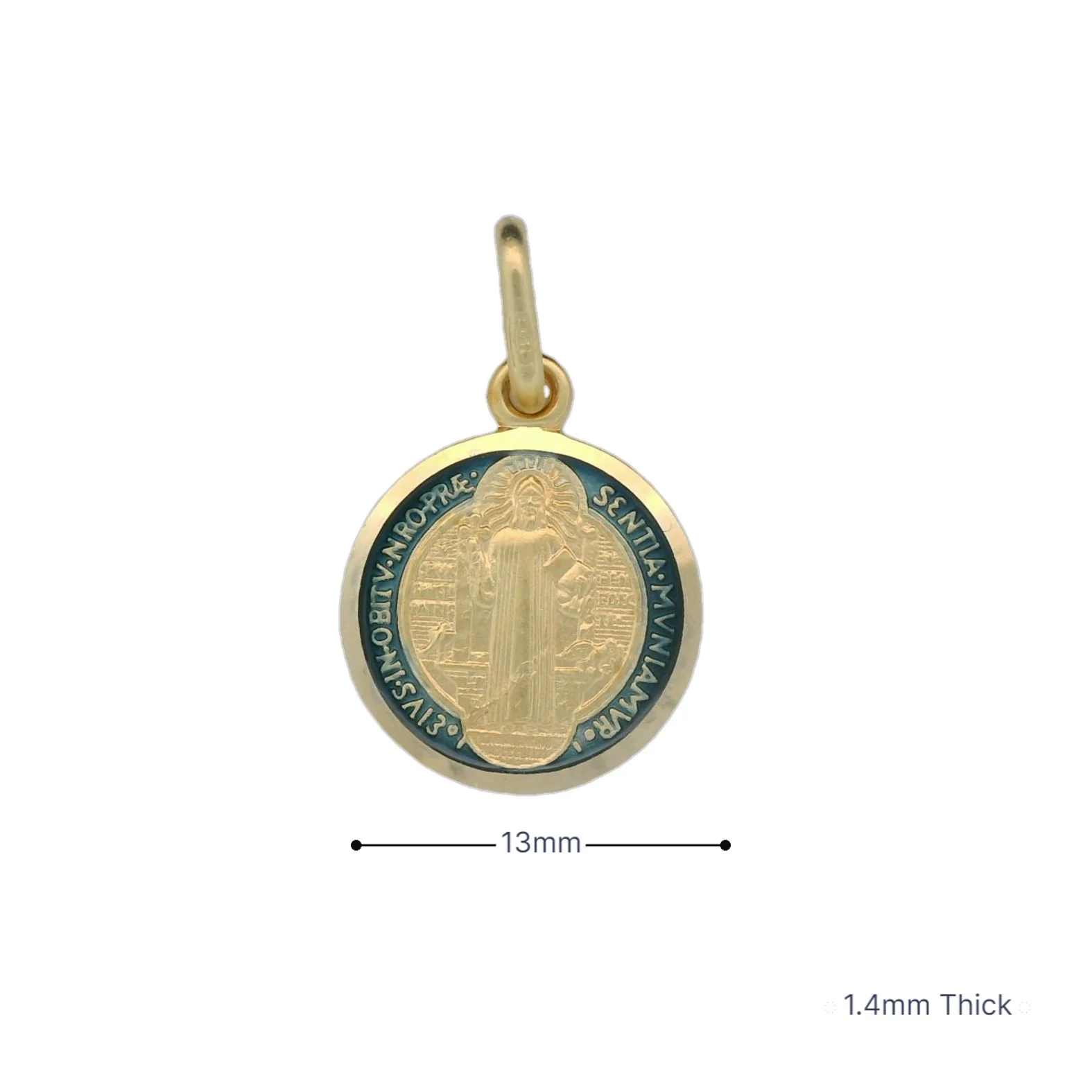 Italian 18K Coined St. Benedict Medal - 13MM - Image 3
