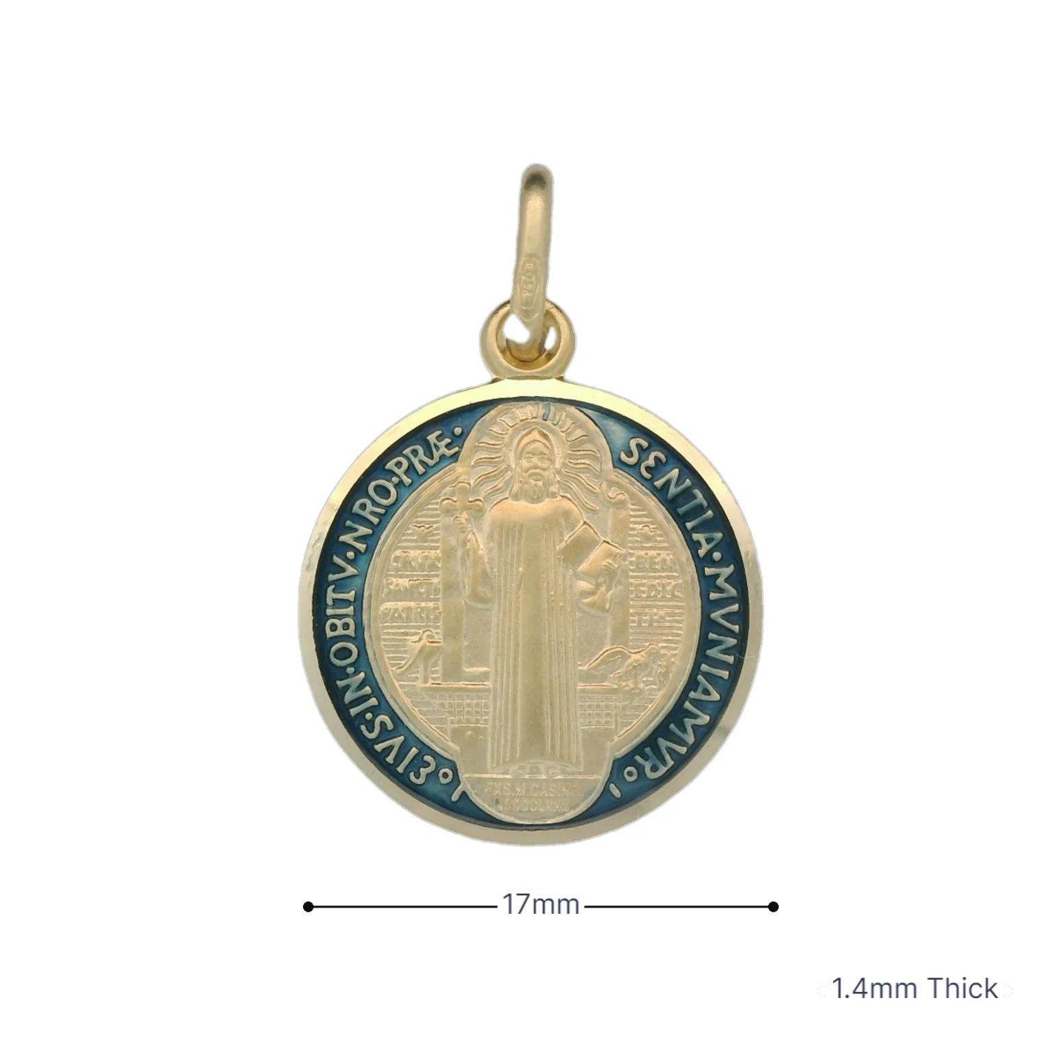 Italian 18K Coined St. Benedict Medal - 17MM - Image 3
