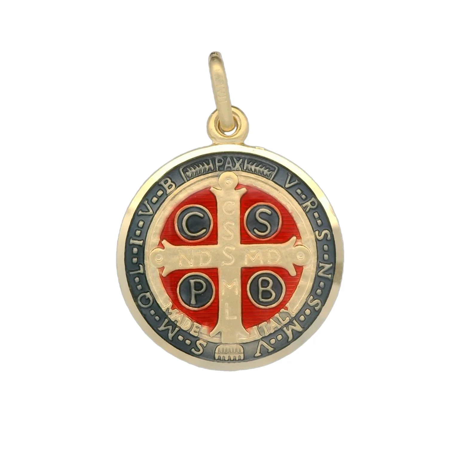 Italian 18K Coined St. Benedict Medal -19MM - Image 2