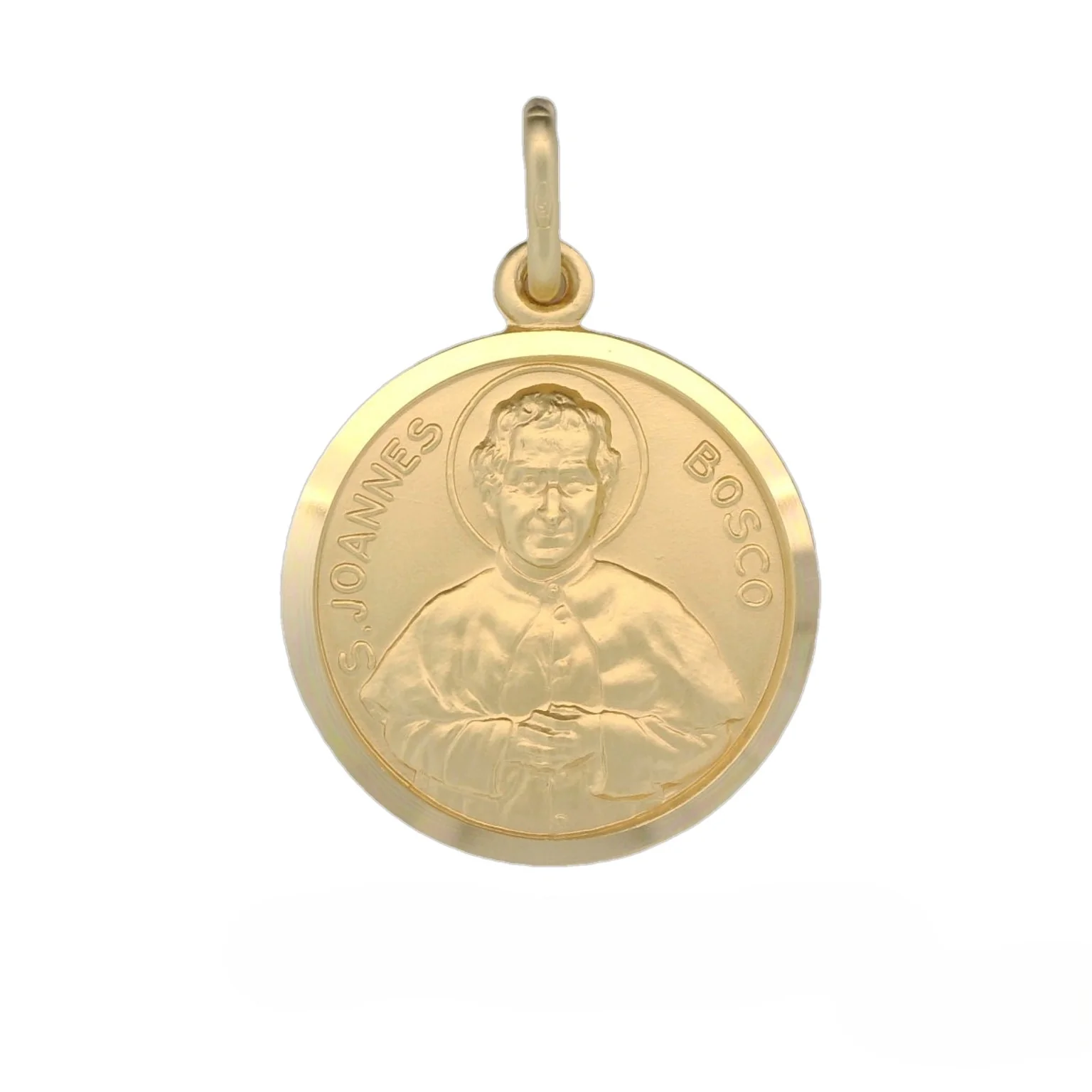 Italian 18K Coined St. John Bosco Medal - 19MM