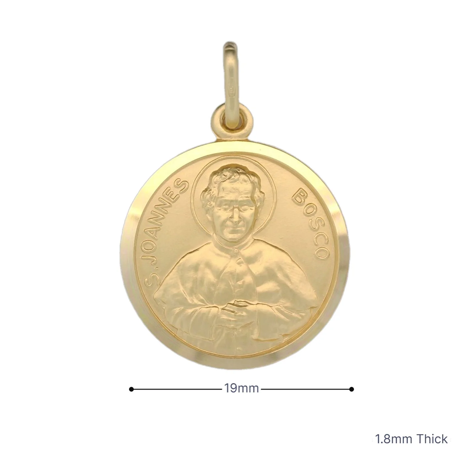Italian 18K Coined St. John Bosco Medal - 19MM - Image 3