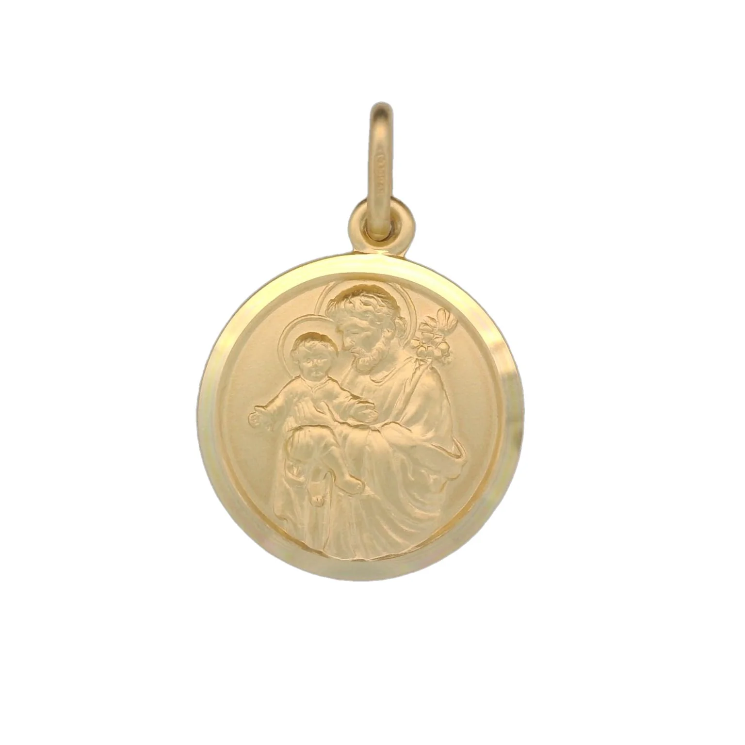 Italian 18K Coined St. Joseph Medal - 19MM