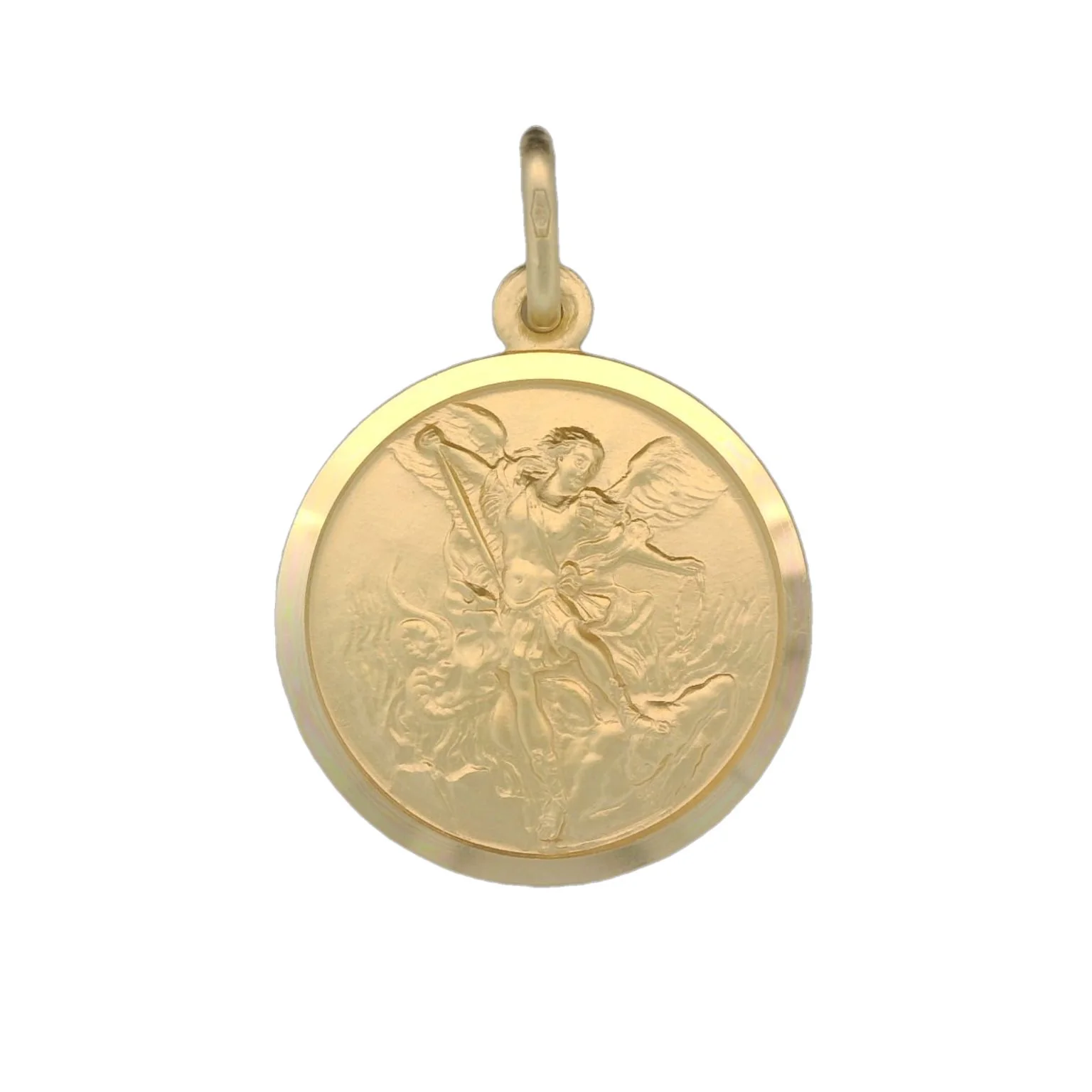 Italian 18K Coined St. Michael Medal - 19MM