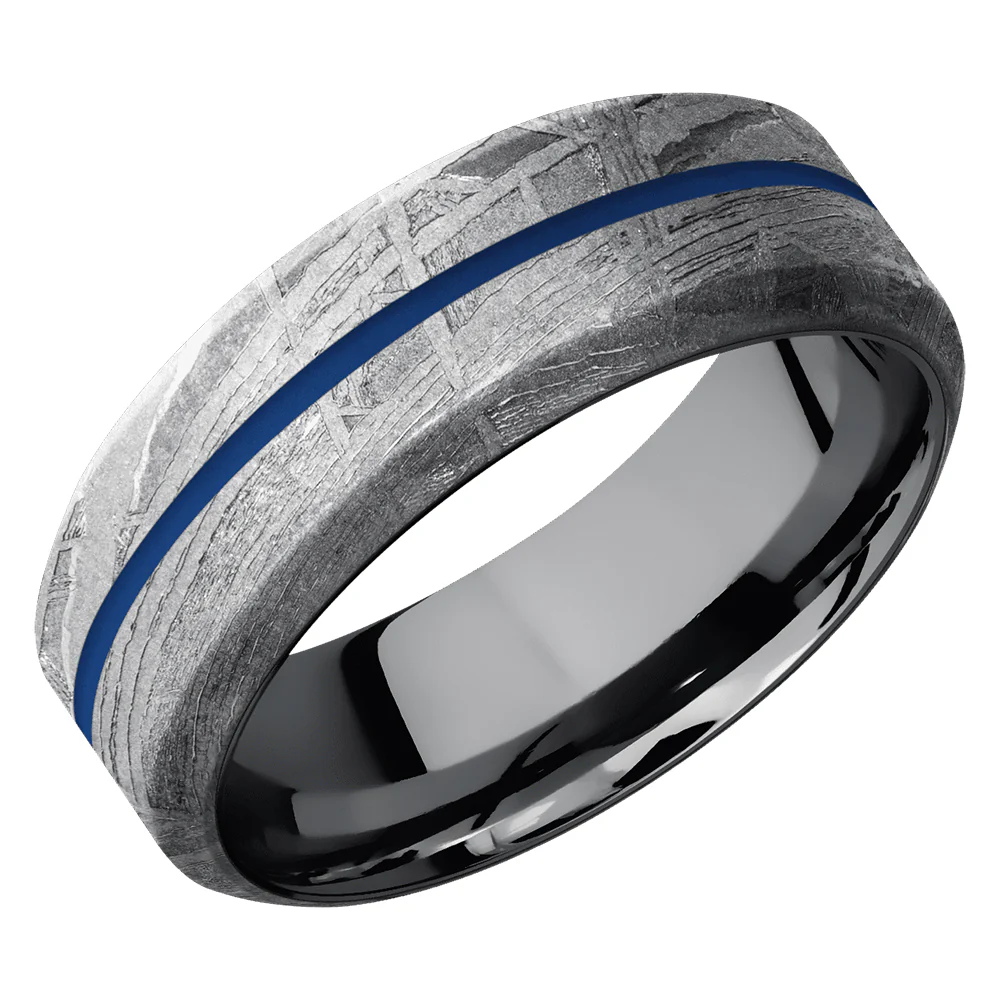 Lashbrook Meteorite High Bevel 8MM Wedding Band Si