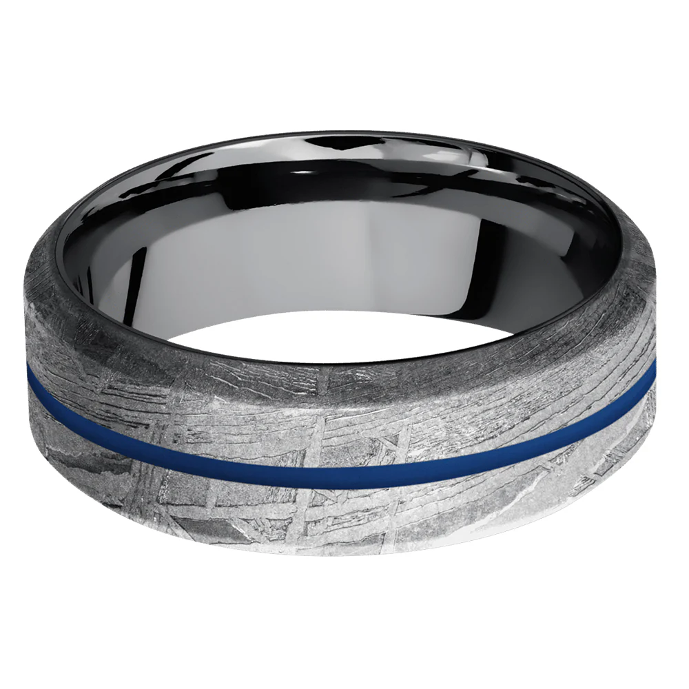 Lashbrook Meteorite High Bevel 8MM Wedding Band Si - Image 3