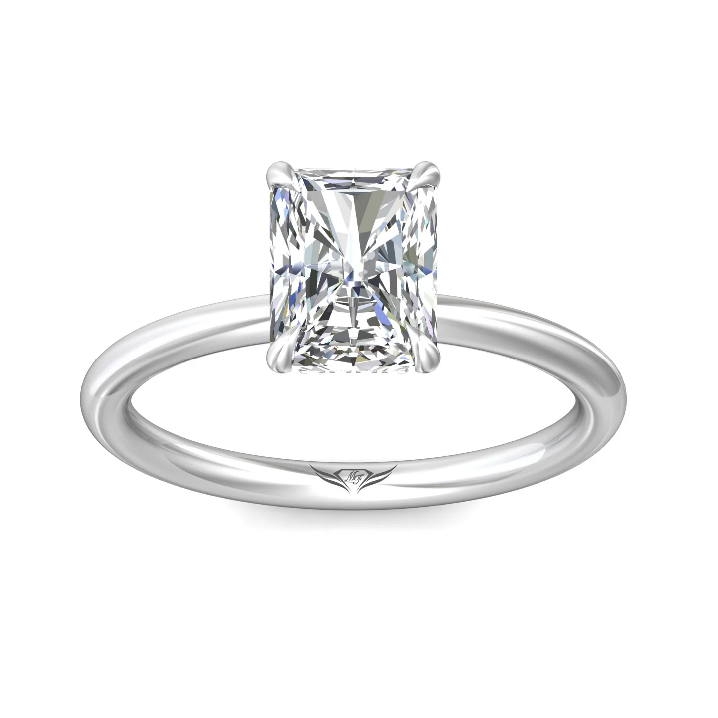 14K Diamond Solitaire Engagement Ring DERS28XSRADRQ-F-7.5X5.7RAD - Image 5