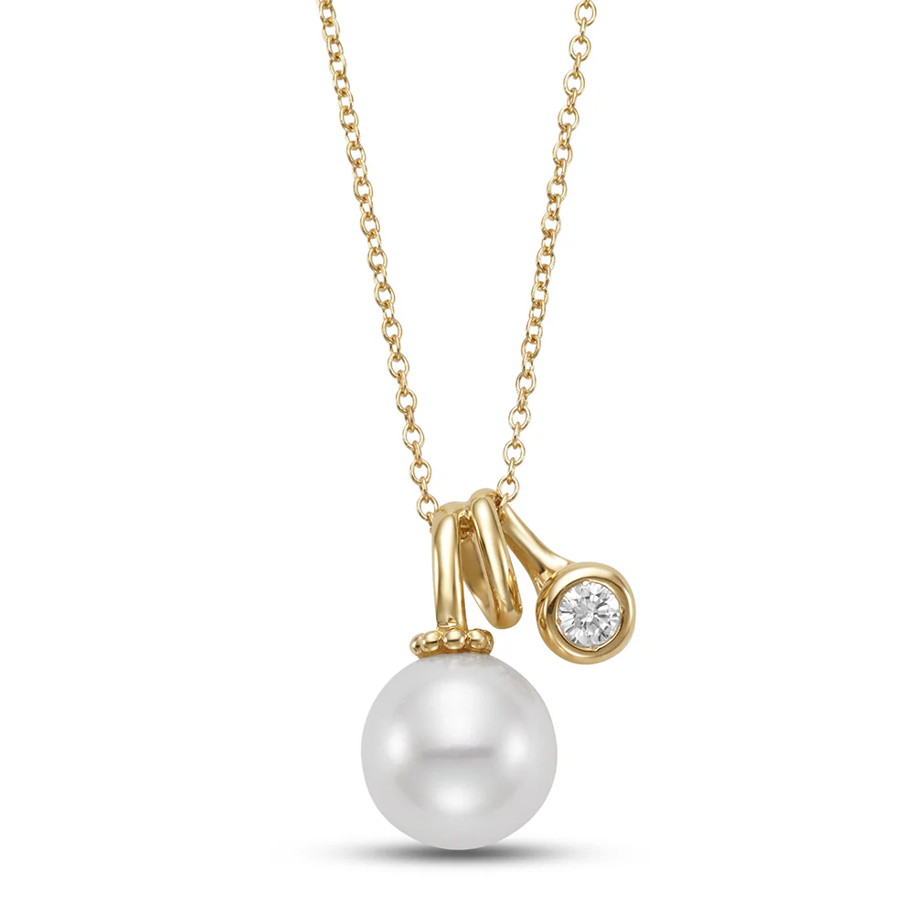 Mastoloni 14K Pearl and Diamond Pendant Necklace